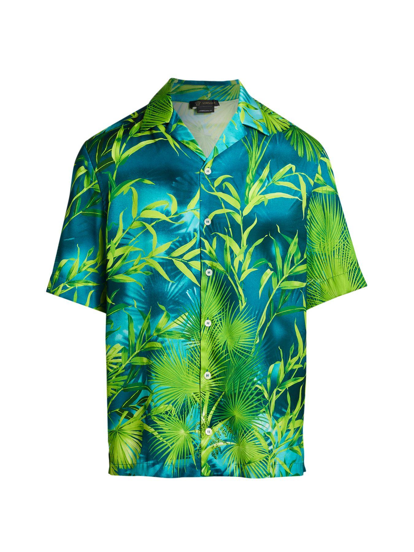 Versace Synthetic 'jungle' Shirt in Green for Men - Save 31% - Lyst