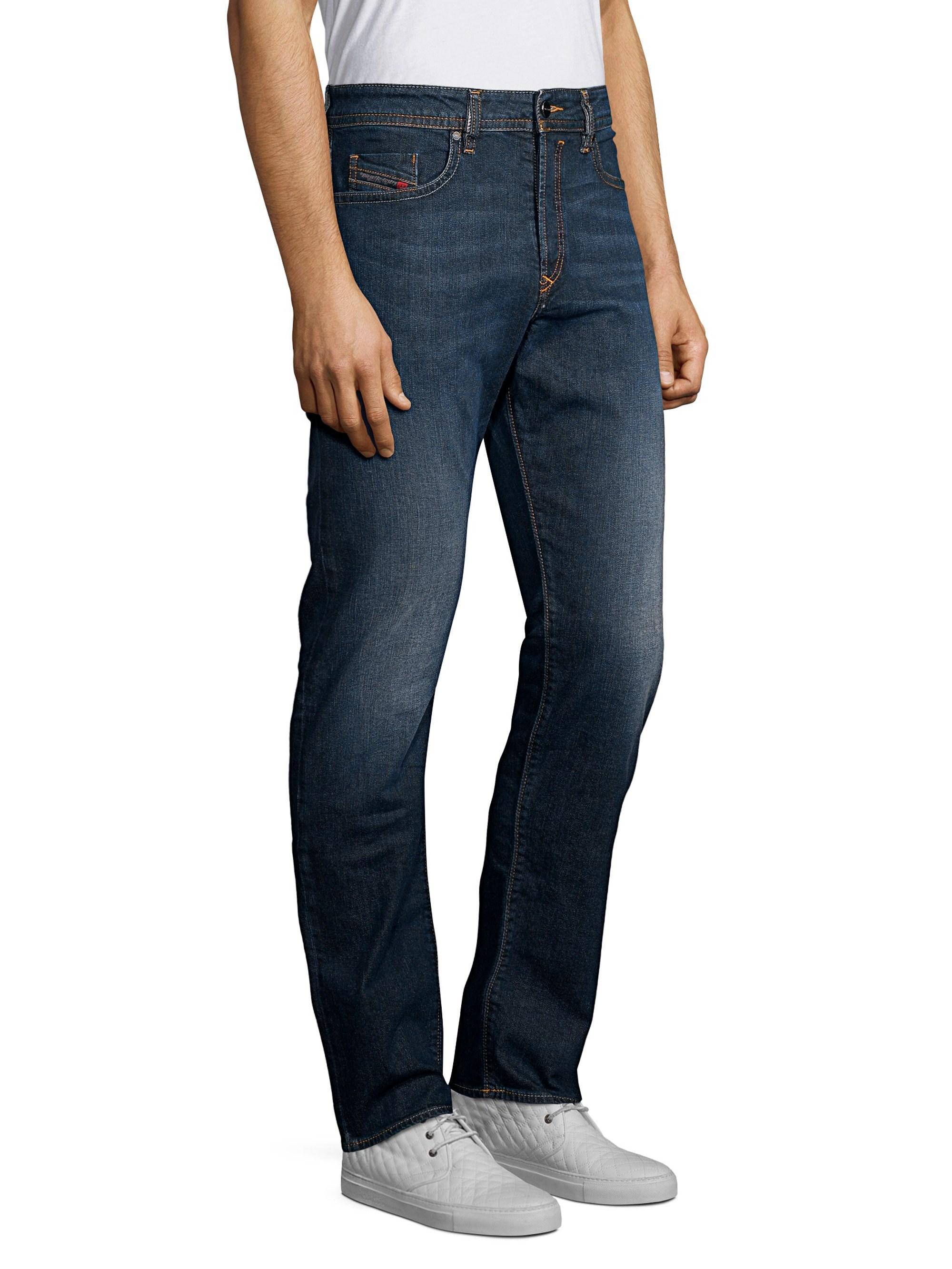 blue mens buster tapered slim-fit jeans - denim - size 38