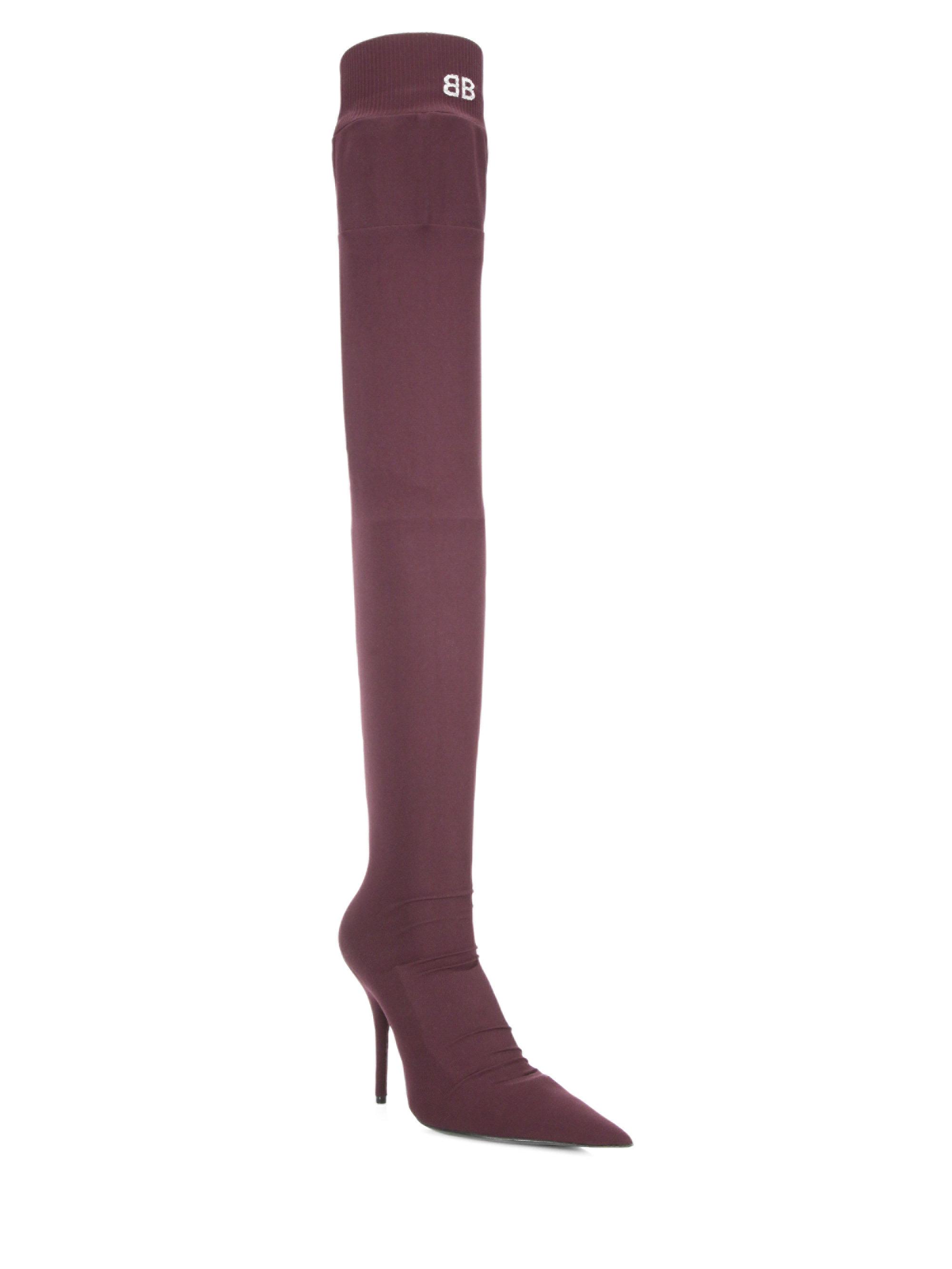 Balenciaga Sock Thigh High Boots in Purple | Lyst