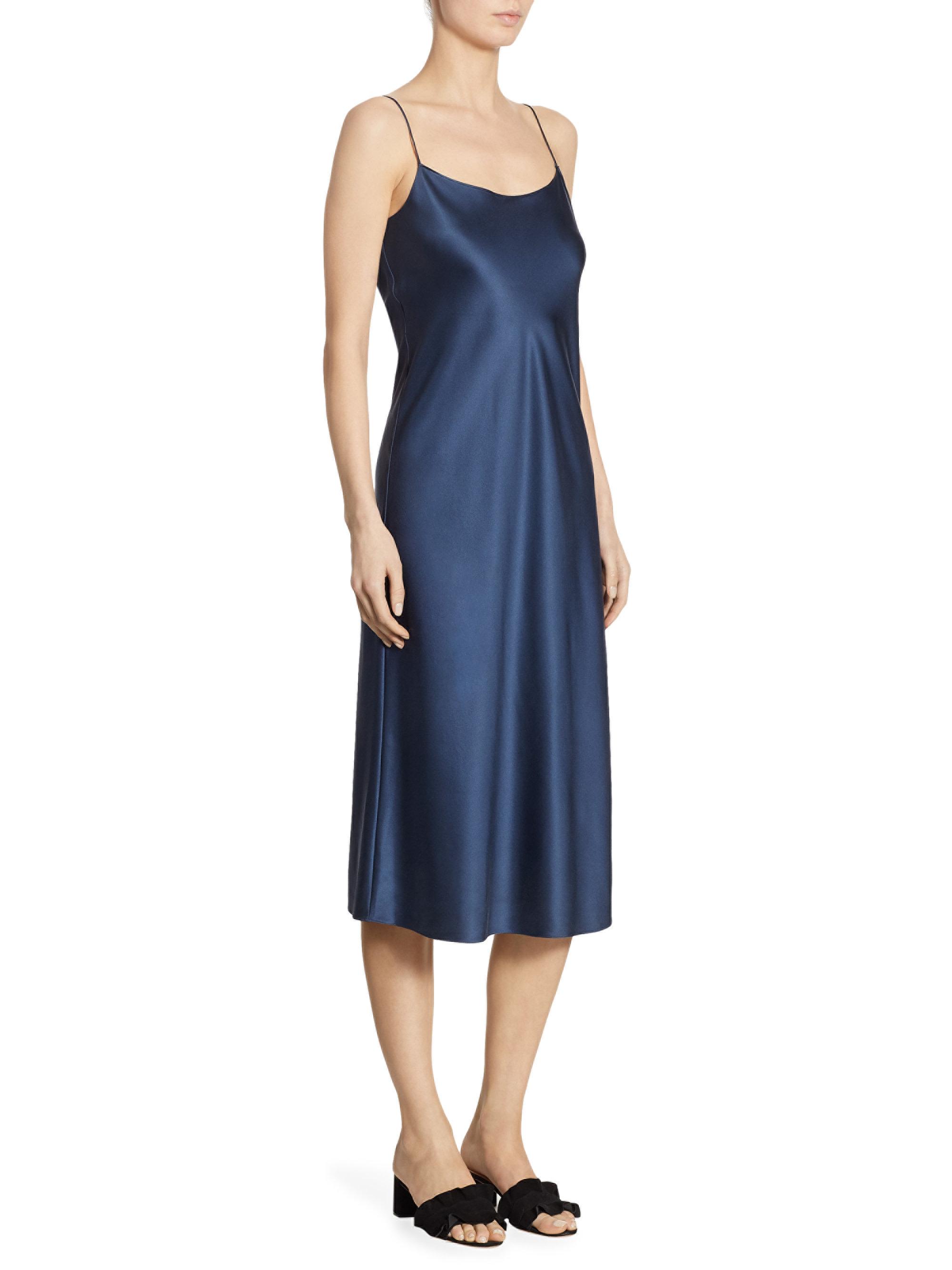 Theory Telson Silk Dress in Dark (Blue 