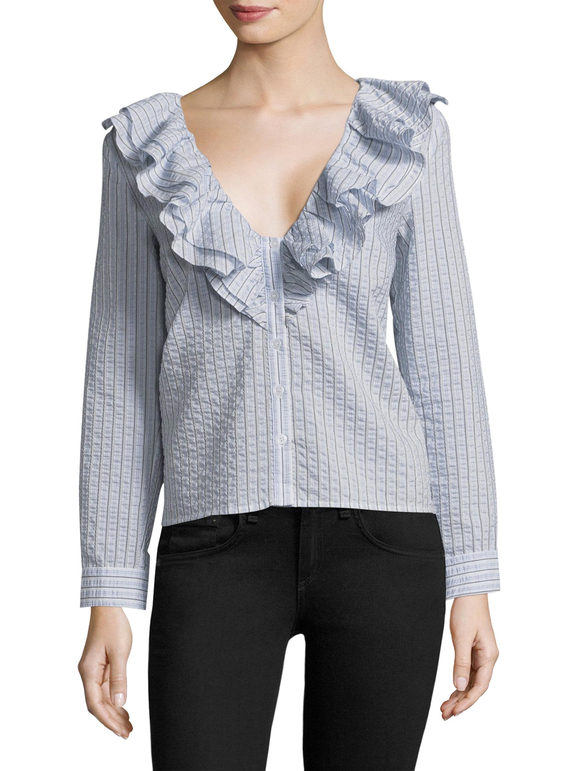 ganni ruffle top