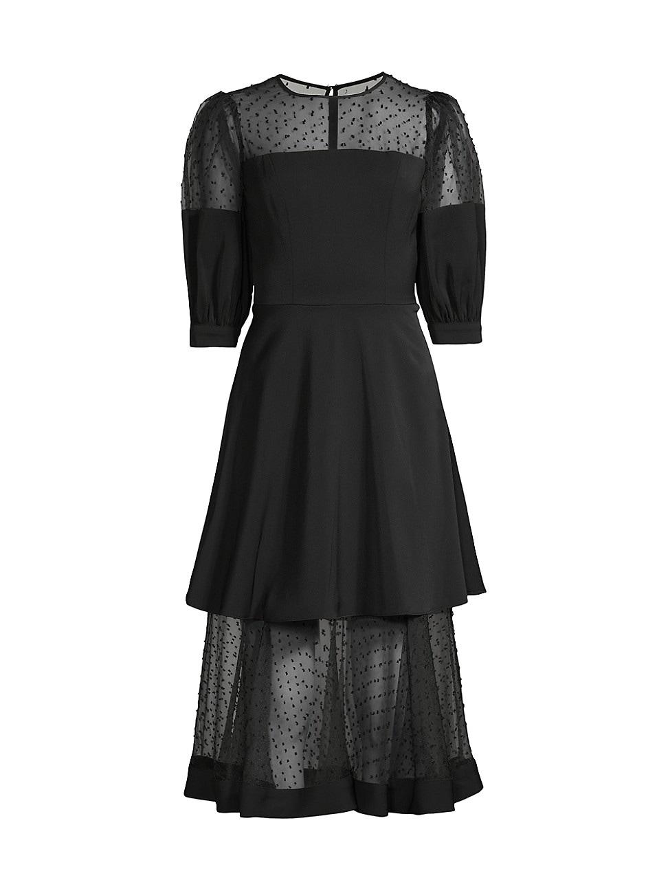 Black Halo Regina Shear Tiered Dress in Black Lyst