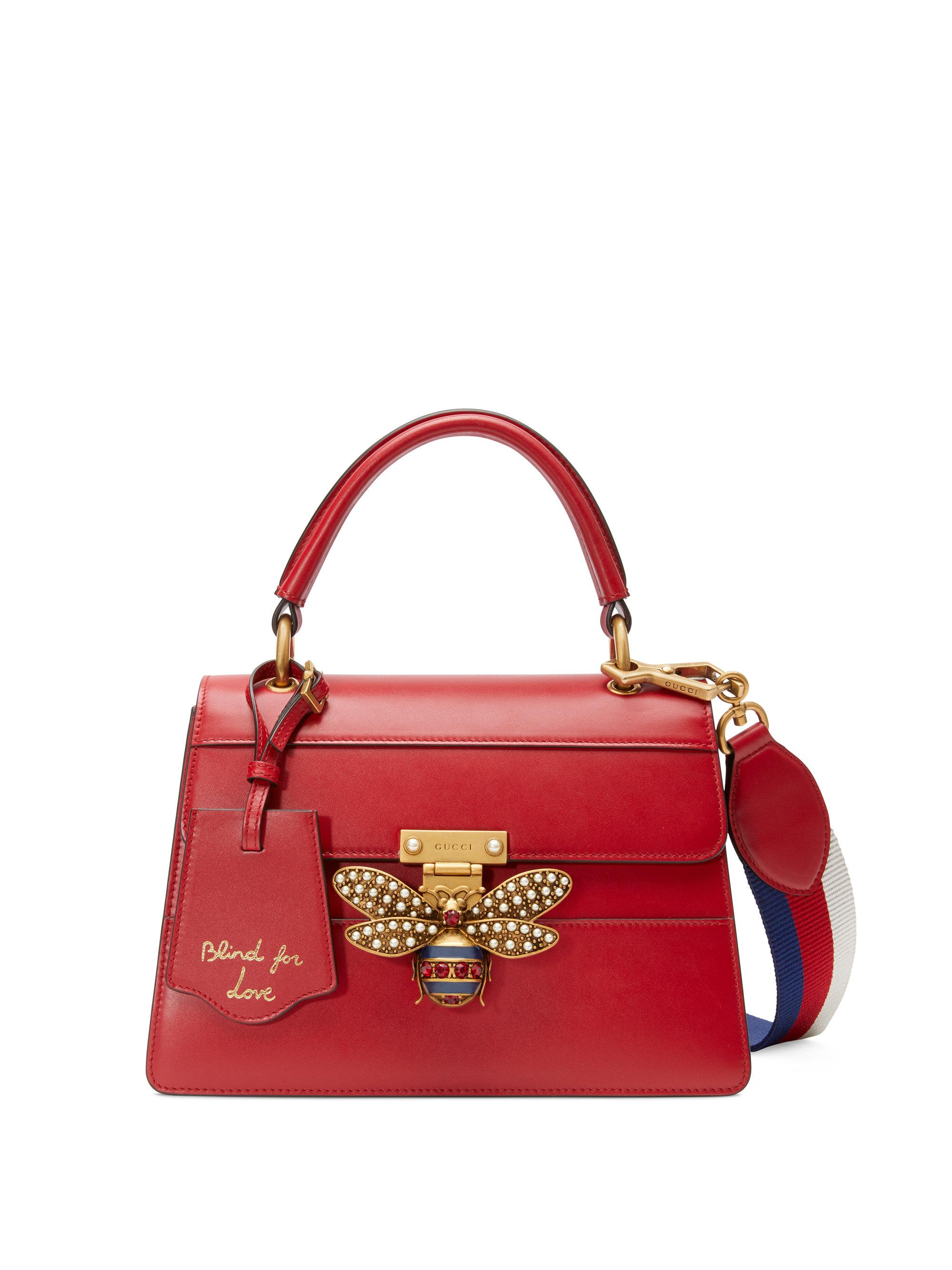 Gucci Leather Queen Margaret Small Top Handle Bag in Red - Lyst