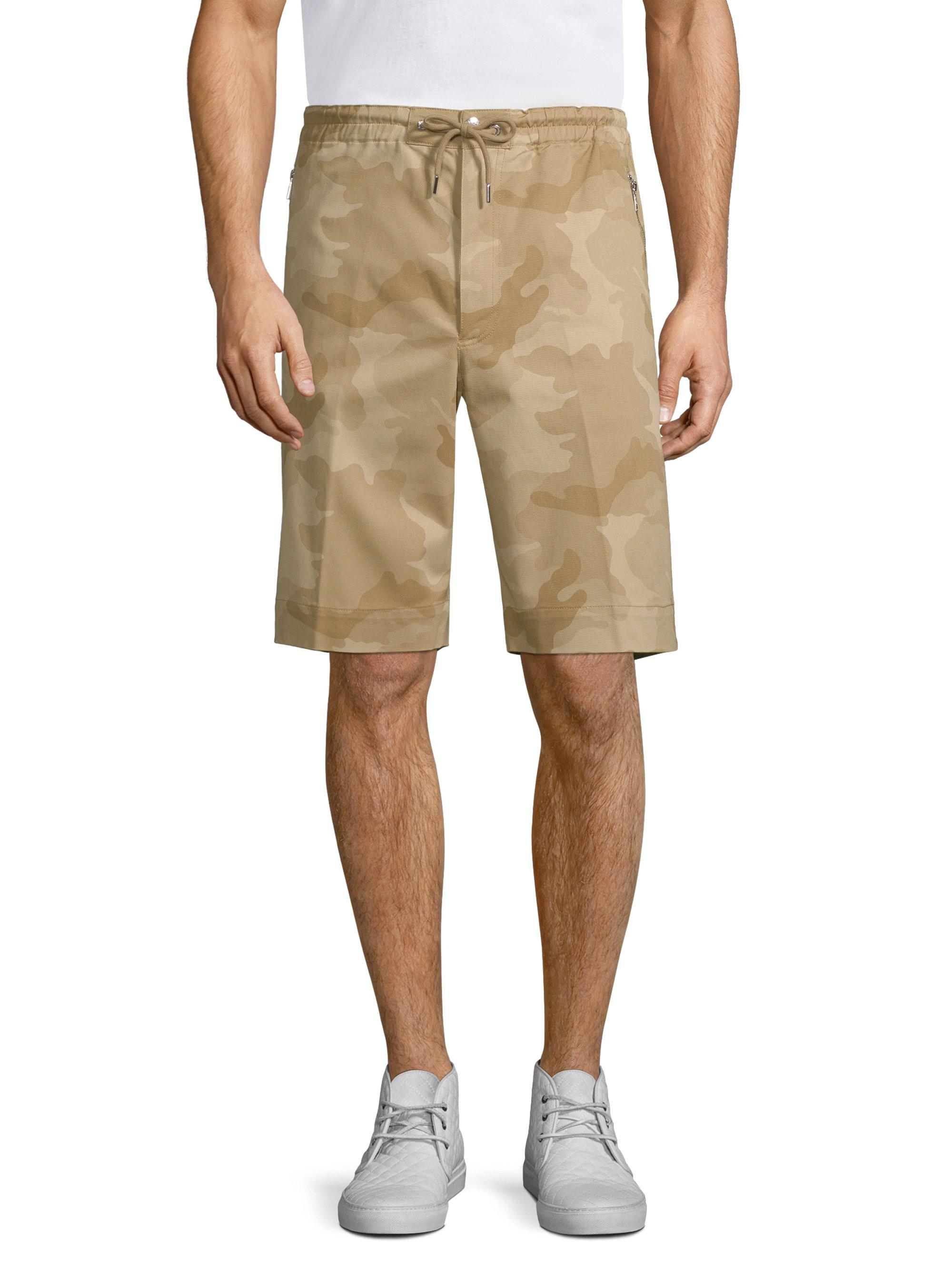 Moncler Cotton Camouflage Bermuda Shorts in Camel (Natural) for Men - Lyst