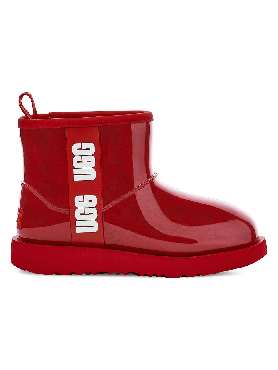UGG Classic Clear Mini Fauxshearling Rain Boots in Red Lyst