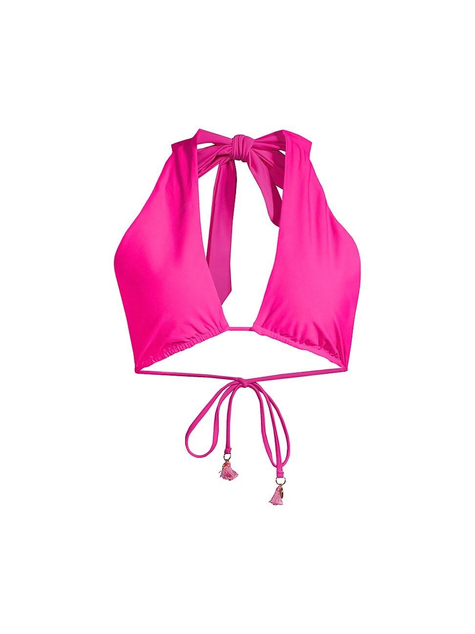 MILLY Melissa Halterneck Bikini Top in Pink Lyst