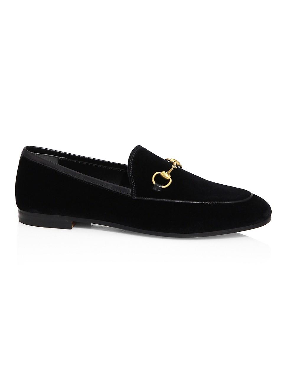 gucci black velvet loafers
