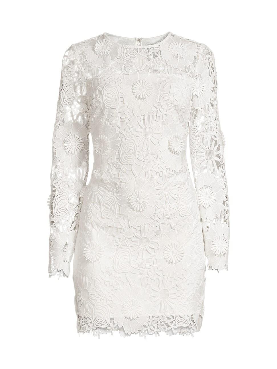MILLY Nessa 3d Floral Lace Dress in White | Lyst