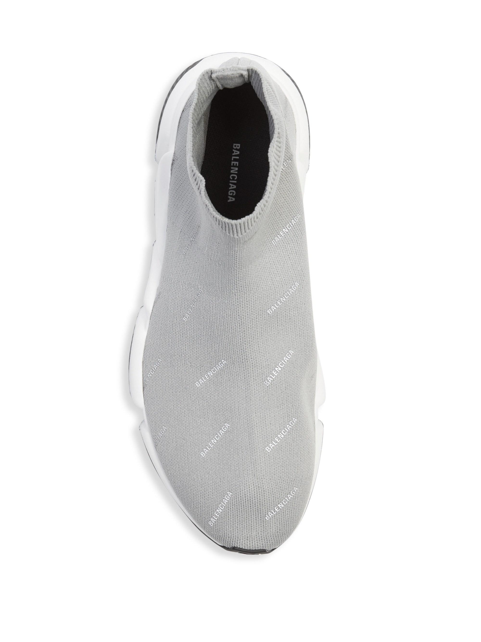 Balenciaga Denim Speed Knit Sneakers in Grey (Gray) for Men | Lyst