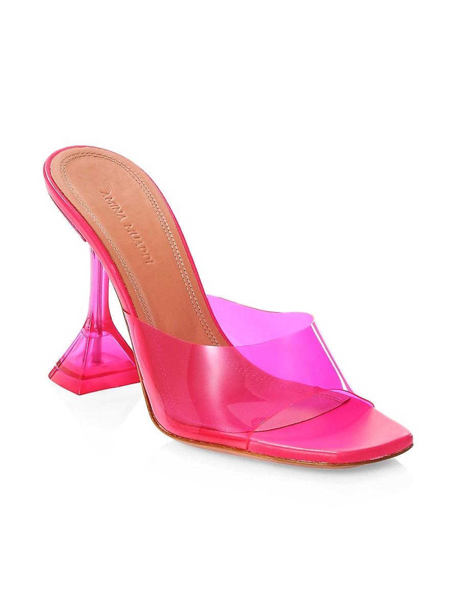 AMINA MUADDI Leather Lupita Pvc Metallic Mules in Transparent ...