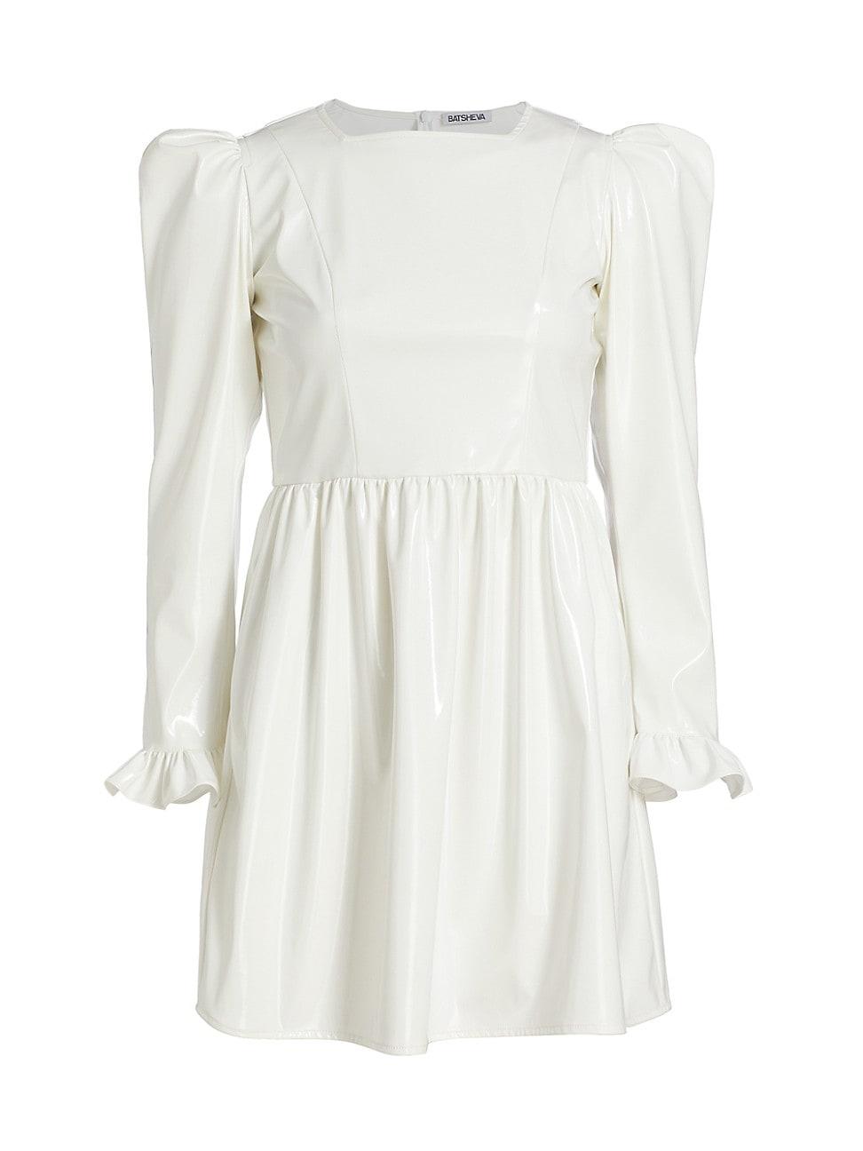 BATSHEVA Puff-sleeve Prairie Minidress in White | Lyst