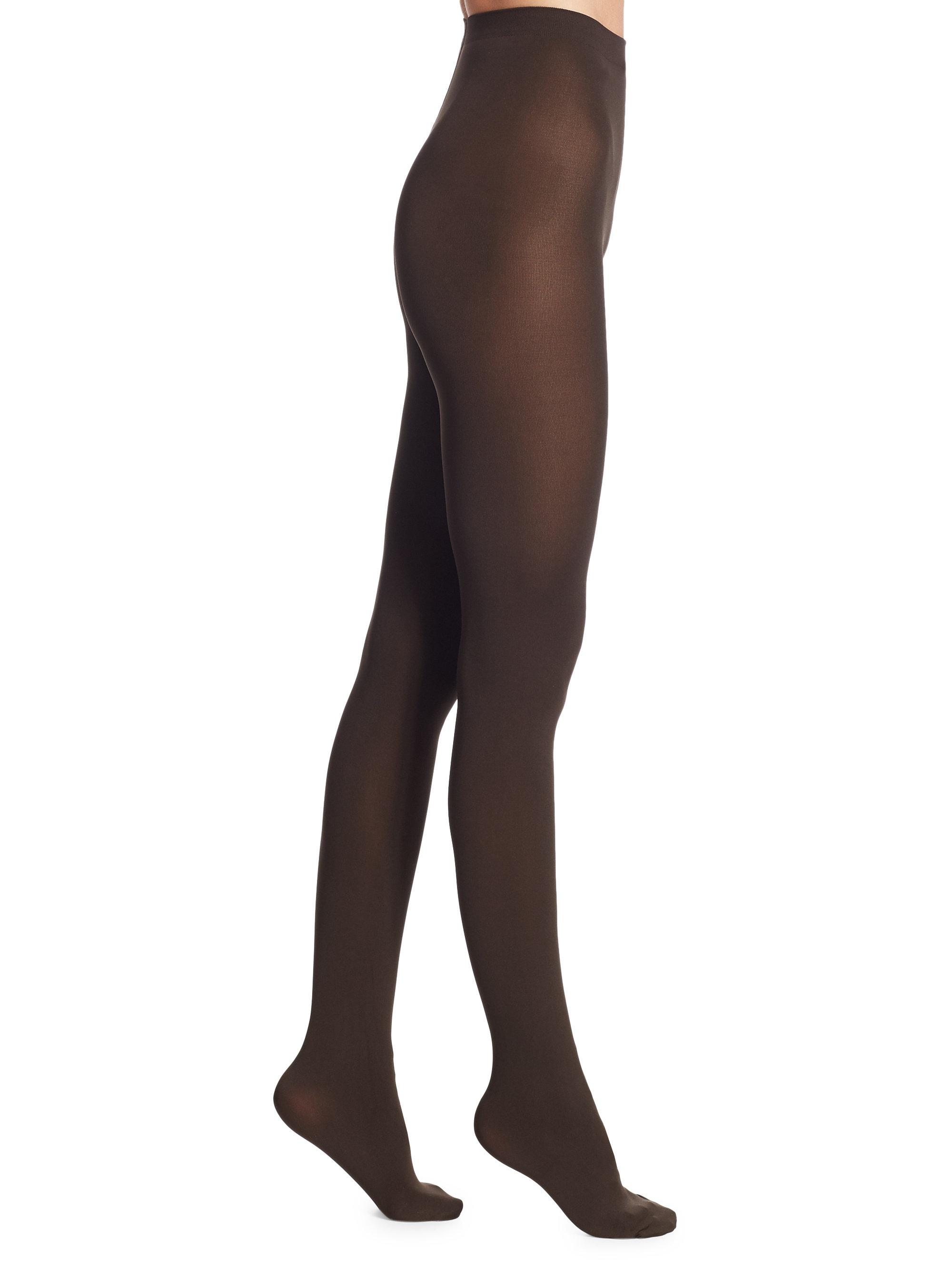 Wolford Synthetic Mat Opaque 80 Tights in Brown Lyst