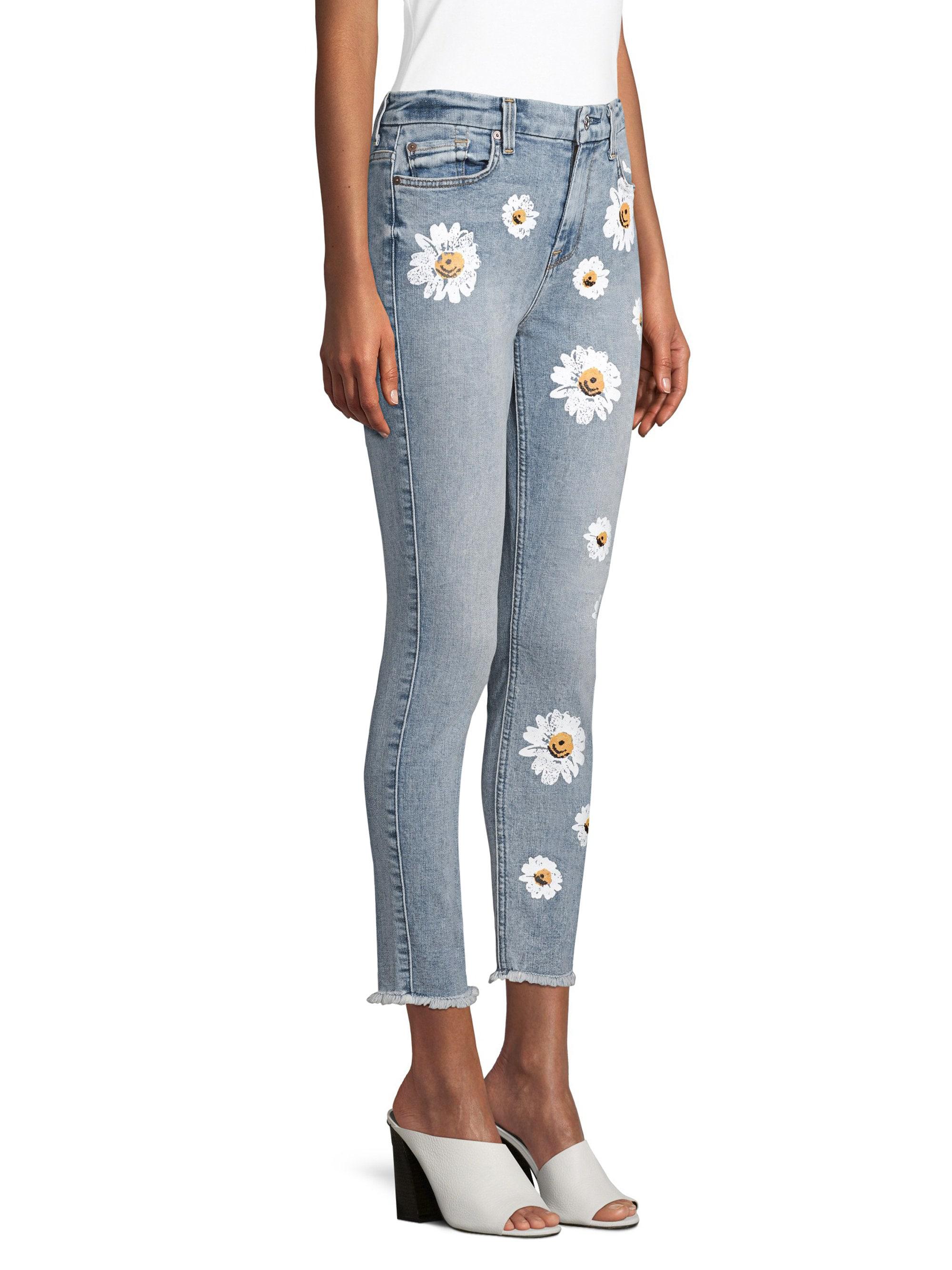 7 For All Mankind Denim Daisy Ankle Skinny Jeans in Blue | Lyst