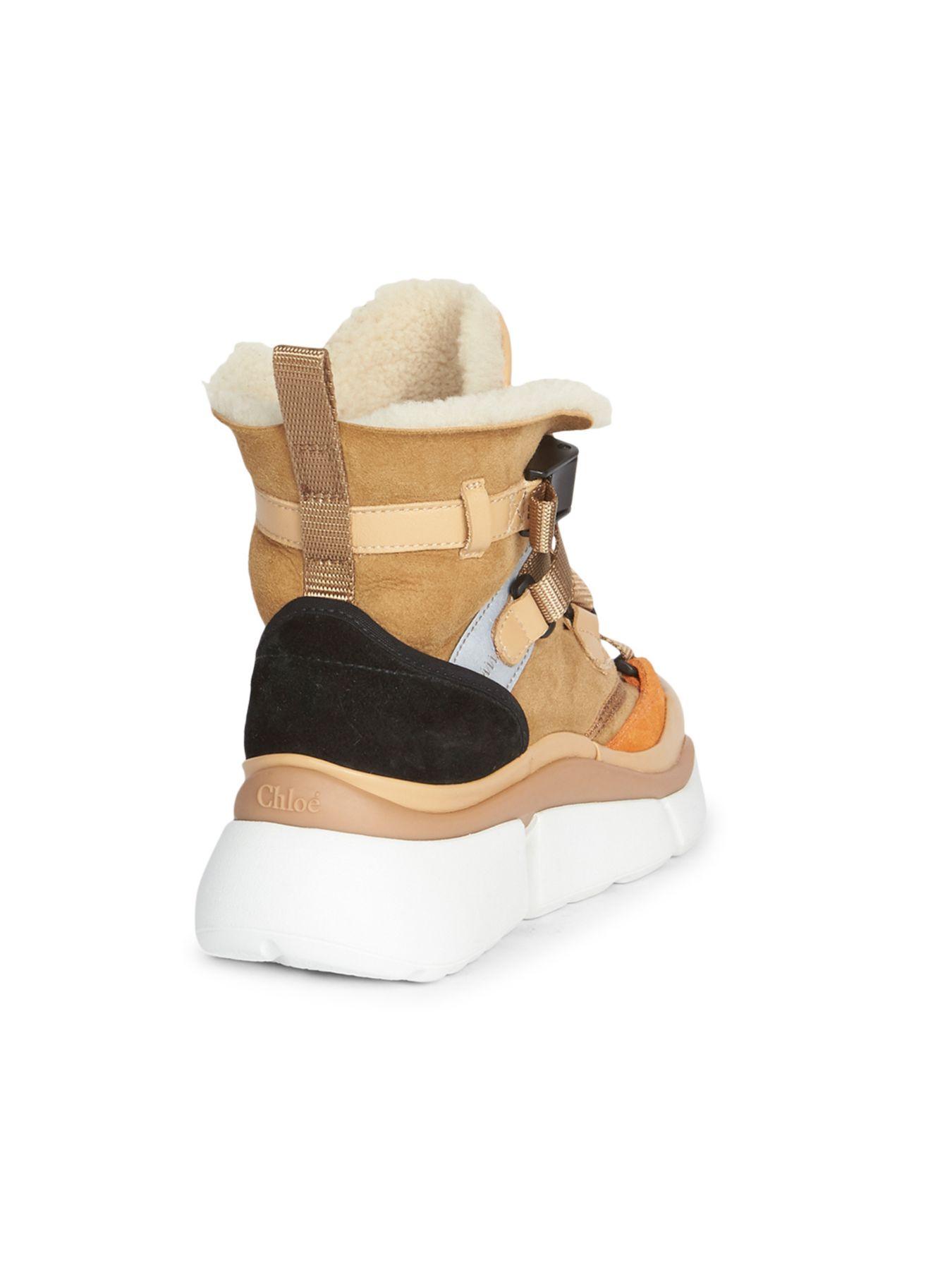 fur lined high top trainers