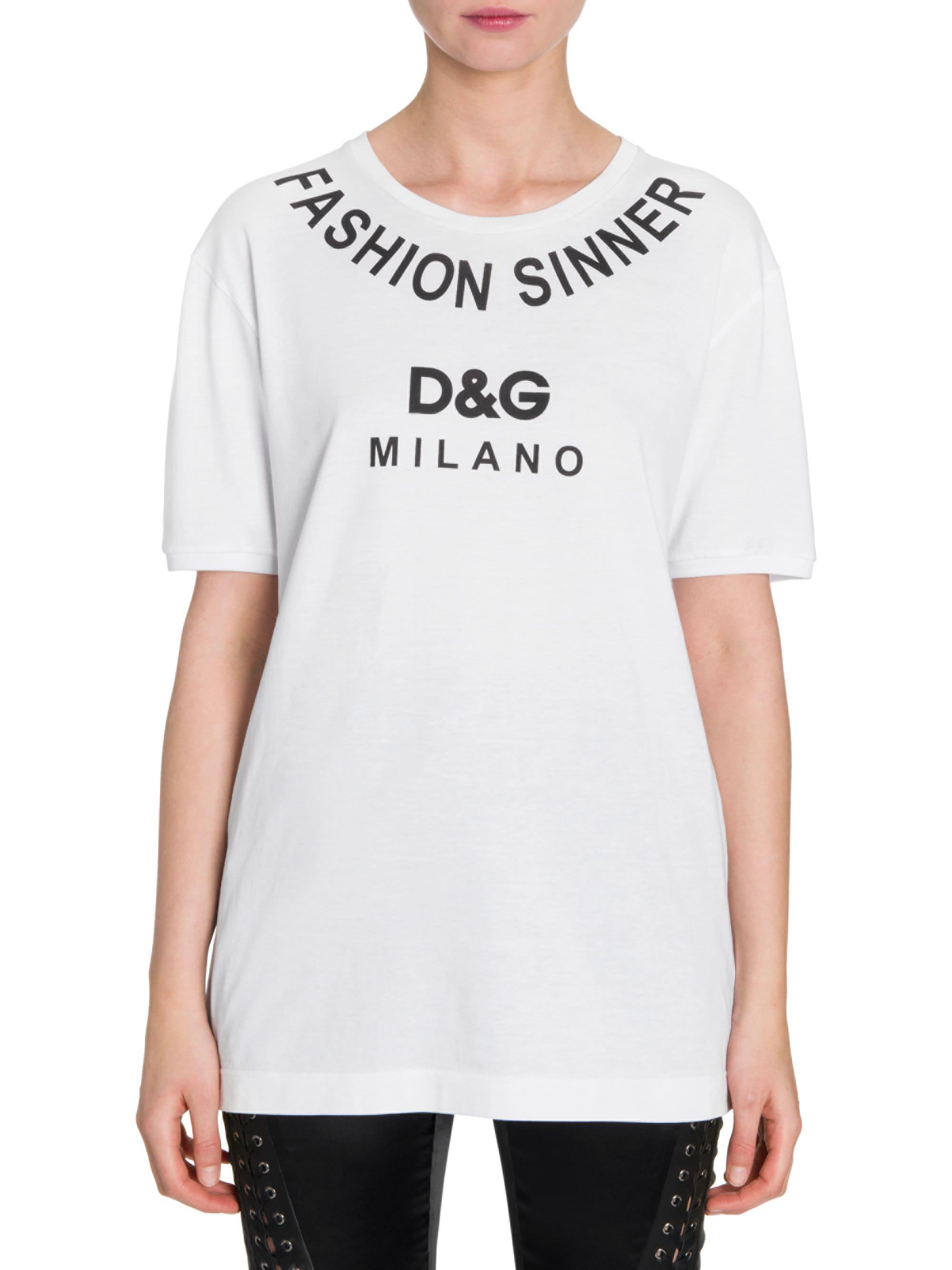 Dolce \u0026 Gabbana Cotton Fashion Sinner T 