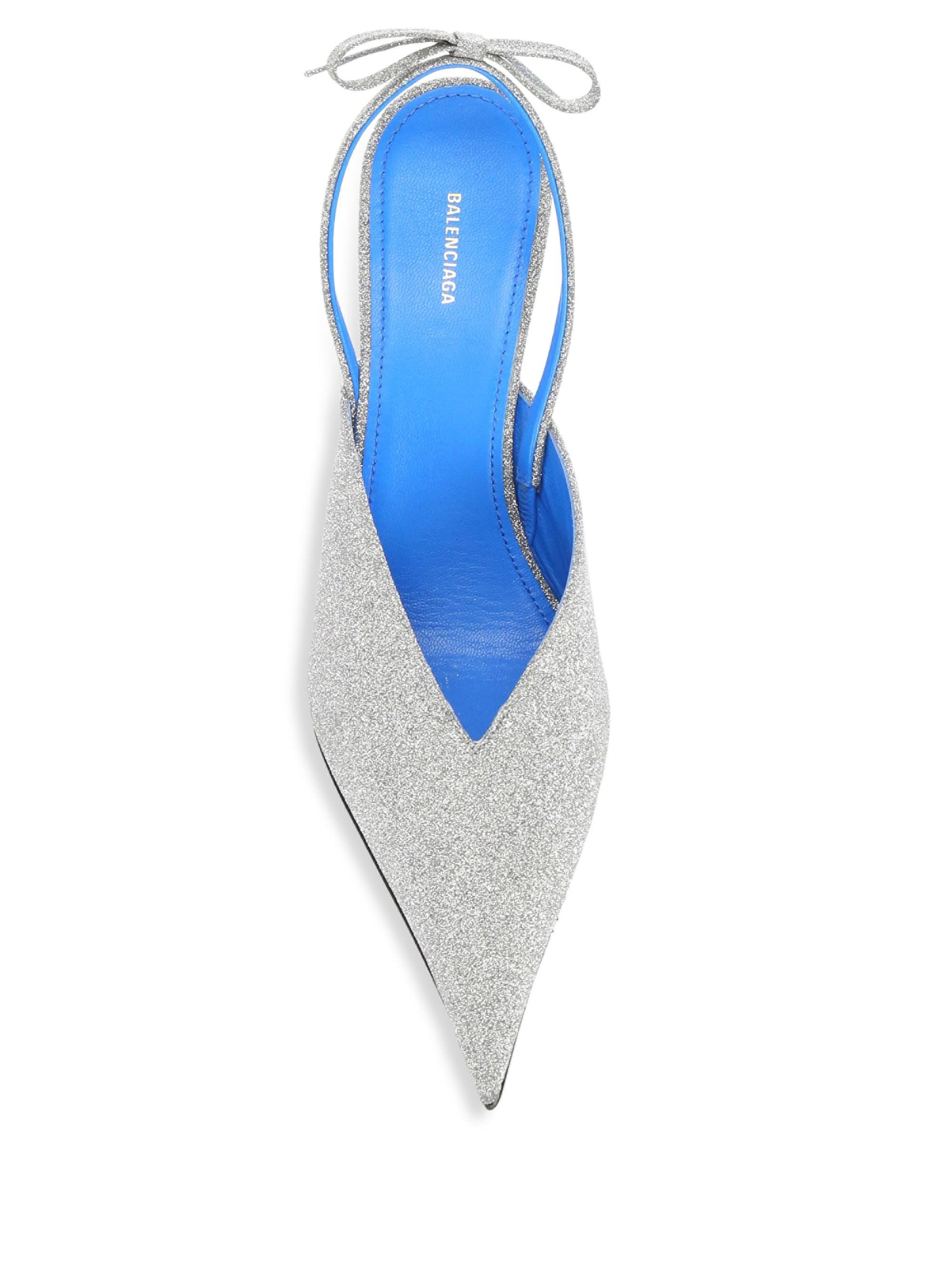 balenciaga glitter slingback