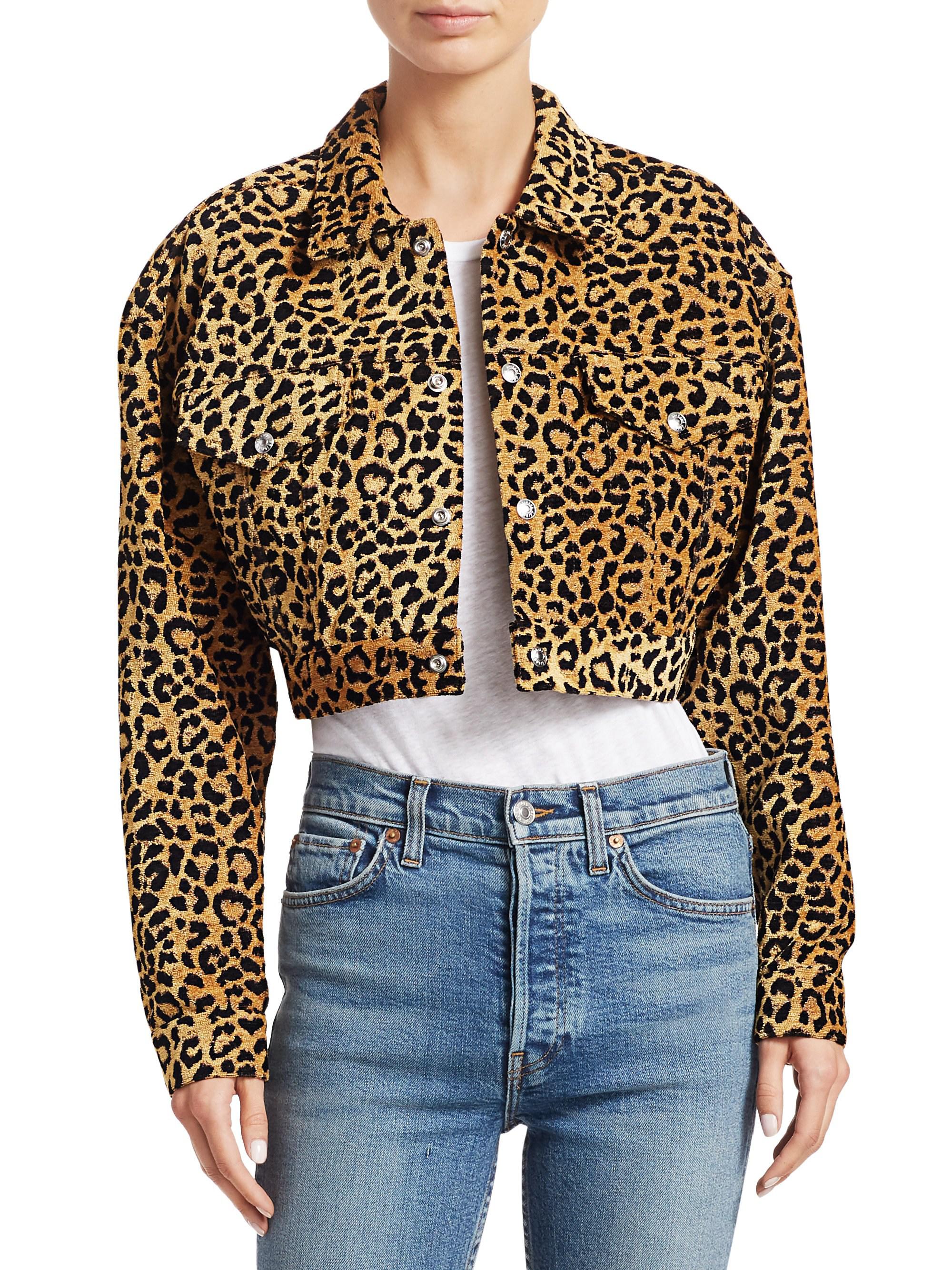 cropped leopard print jacket