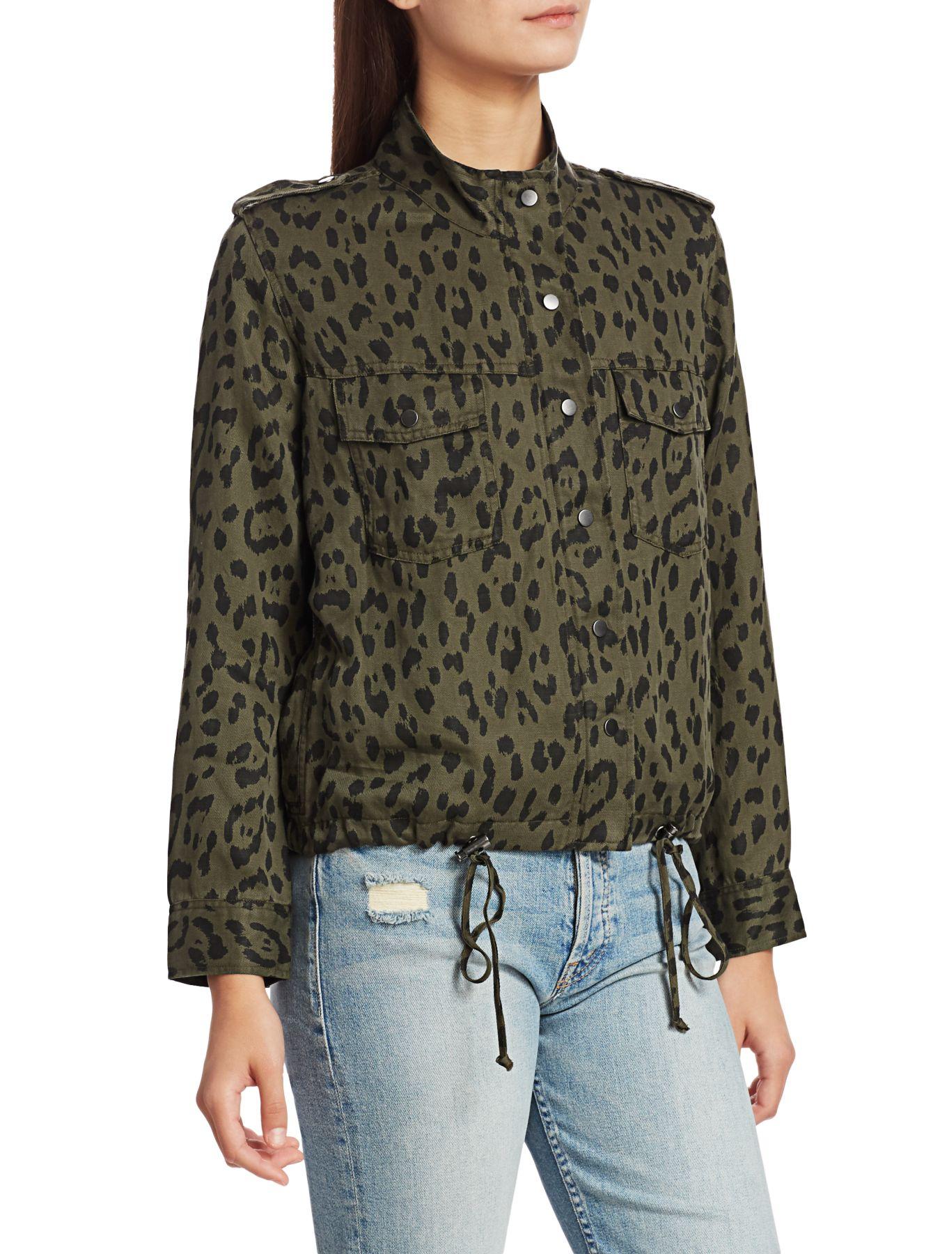 Rails Linen Collins Leopard-print Jacket in Green Leopard (Green) - Save 68% - Lyst