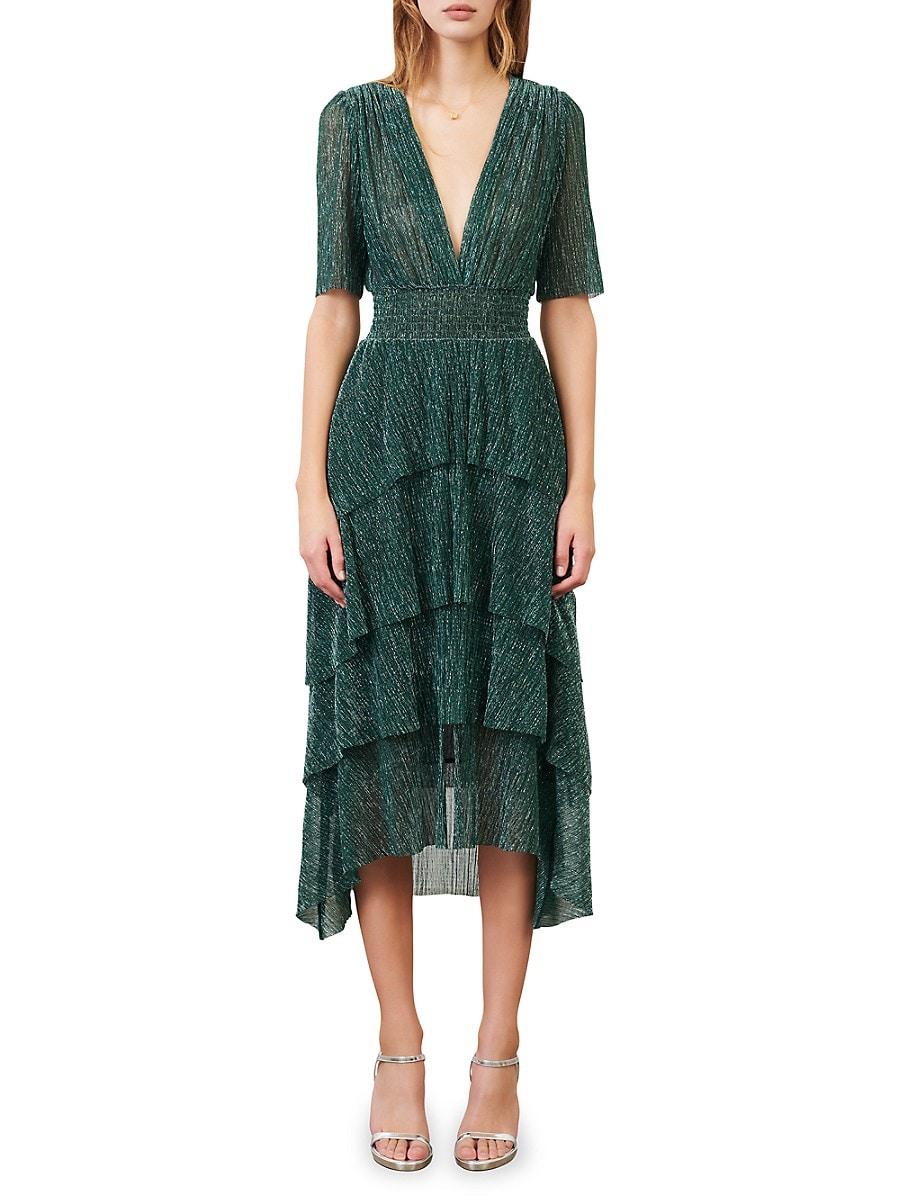 Ruffine Ruffle Lurex Midi Dress 