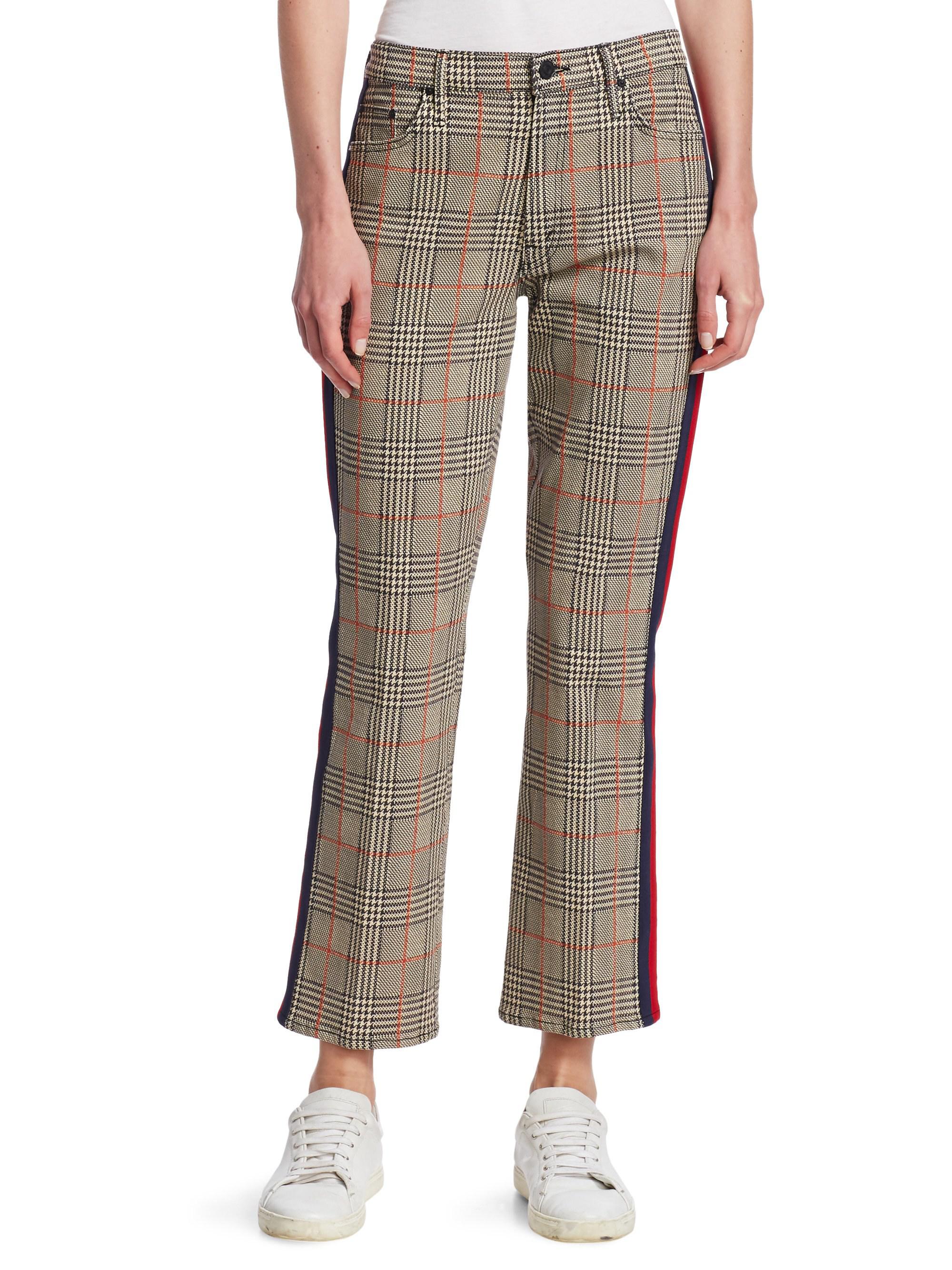 Lyst - Mother Insider Plaid Ankle Pants