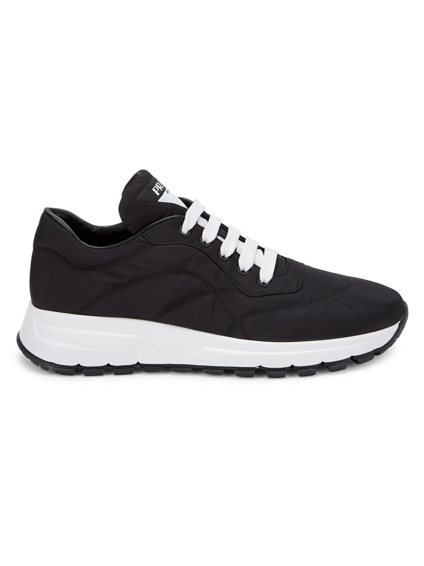 prax 01 leather and technical fabric sneakers