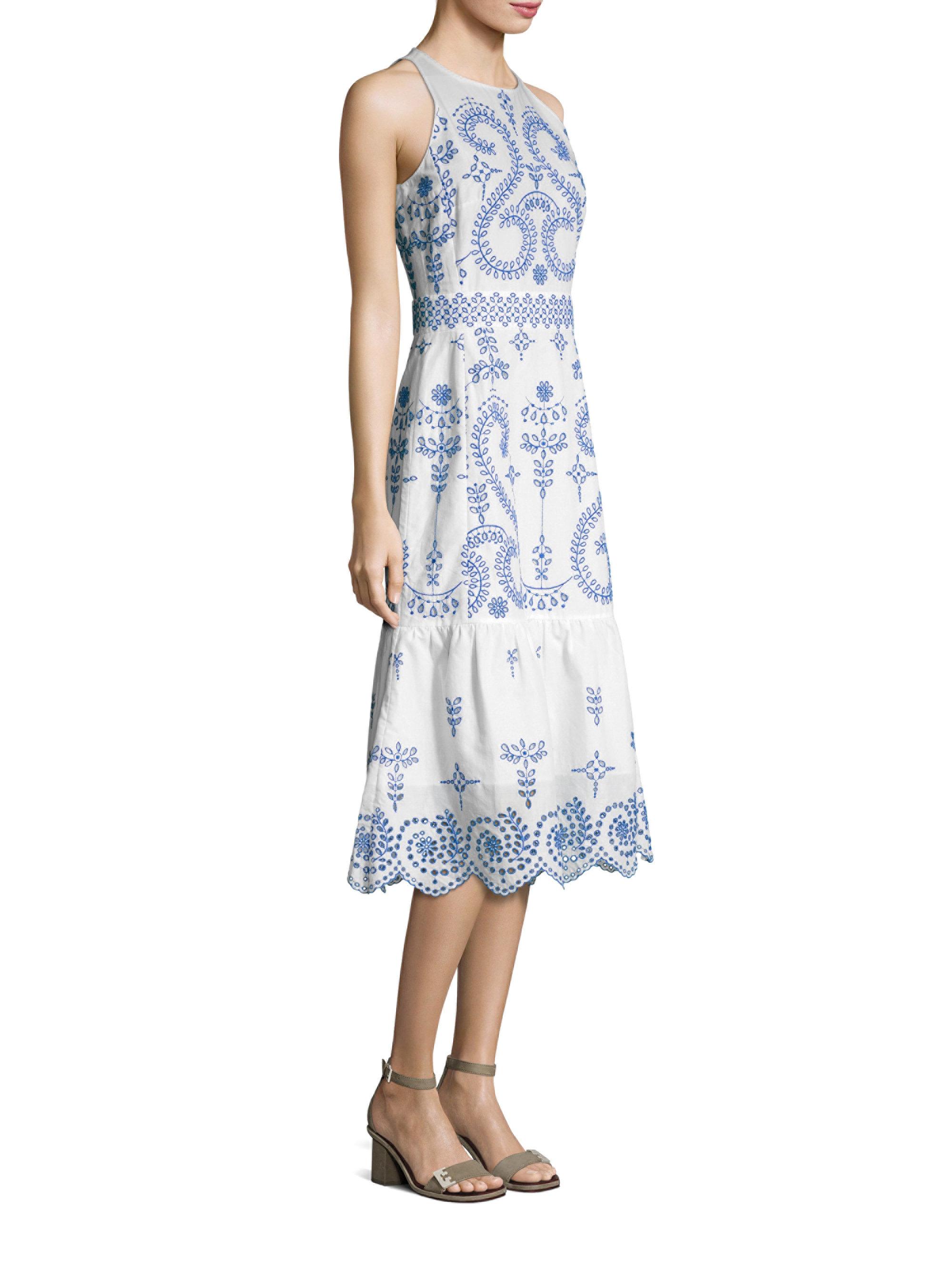 Tory Burch Mariana Broderie Anglaise Dress in White | Lyst