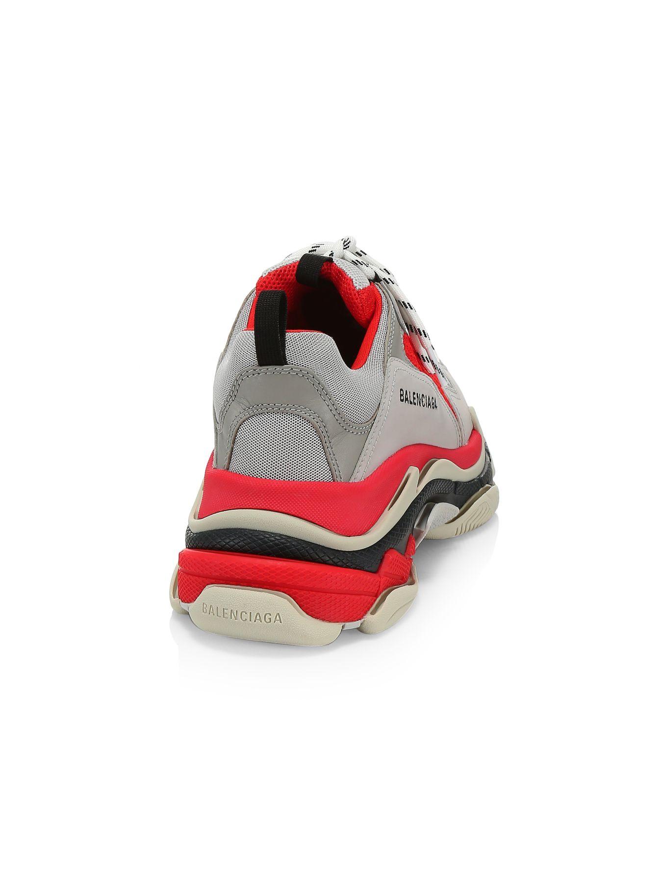 Balenciaga Triple S Sneakers in Red Grey White (Red) for Men | Lyst