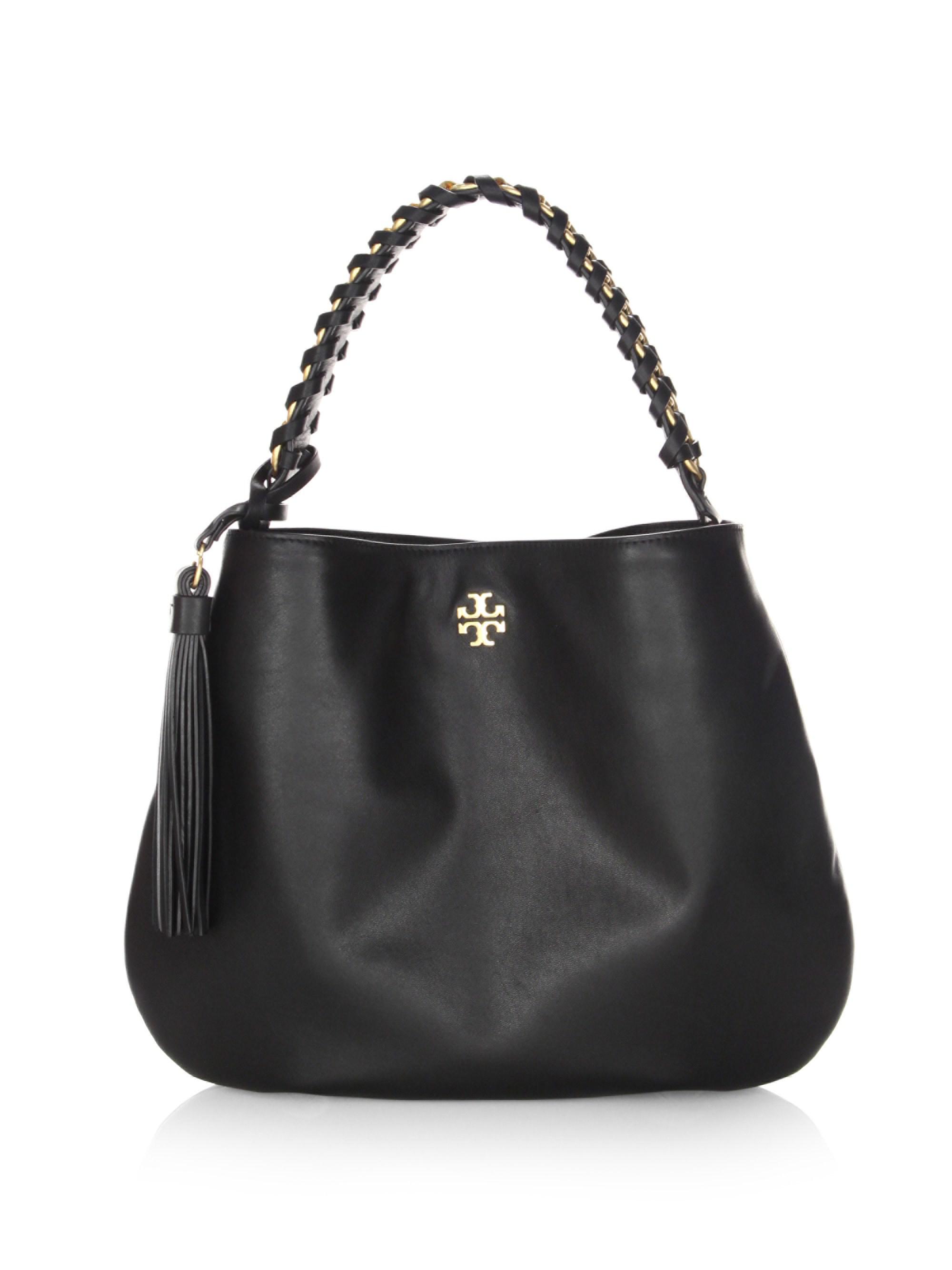 Tory Burch Mcgraw Extra Large Leather Hobo Bag Brown