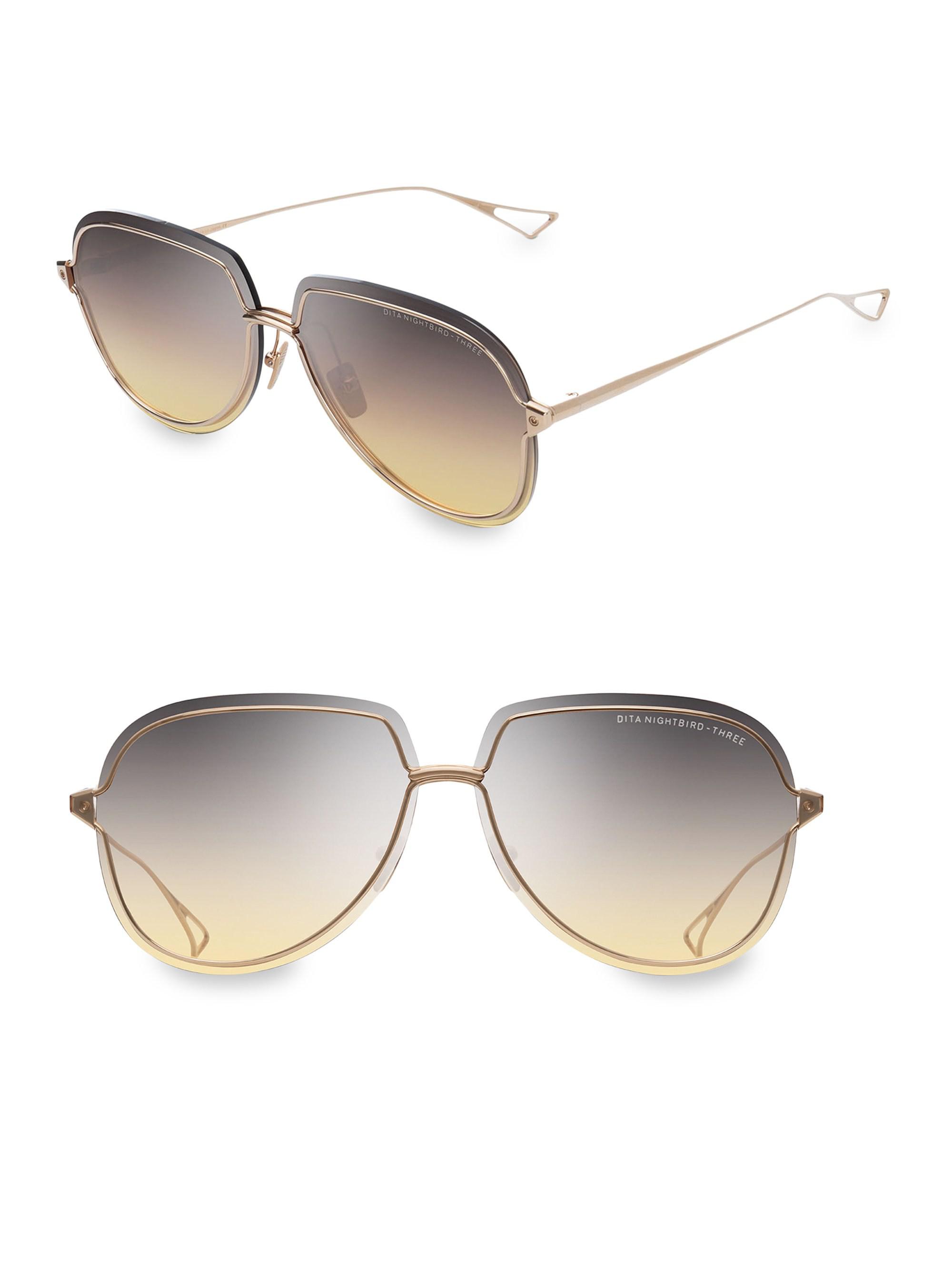Dita Eyewear Nightbirdthree 62mm Aviator Sunglasses in Metallic Lyst