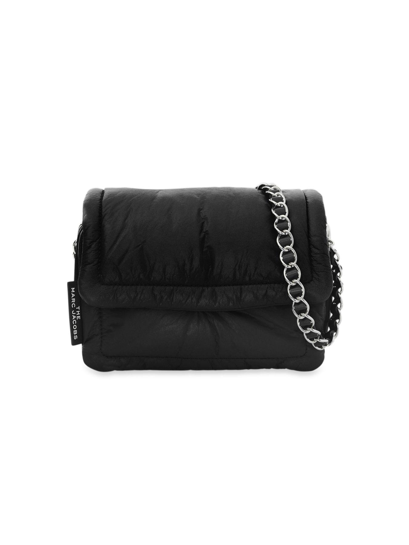 MARC JACOBS Calfskin The Mini Cushion Bag Black 1183741