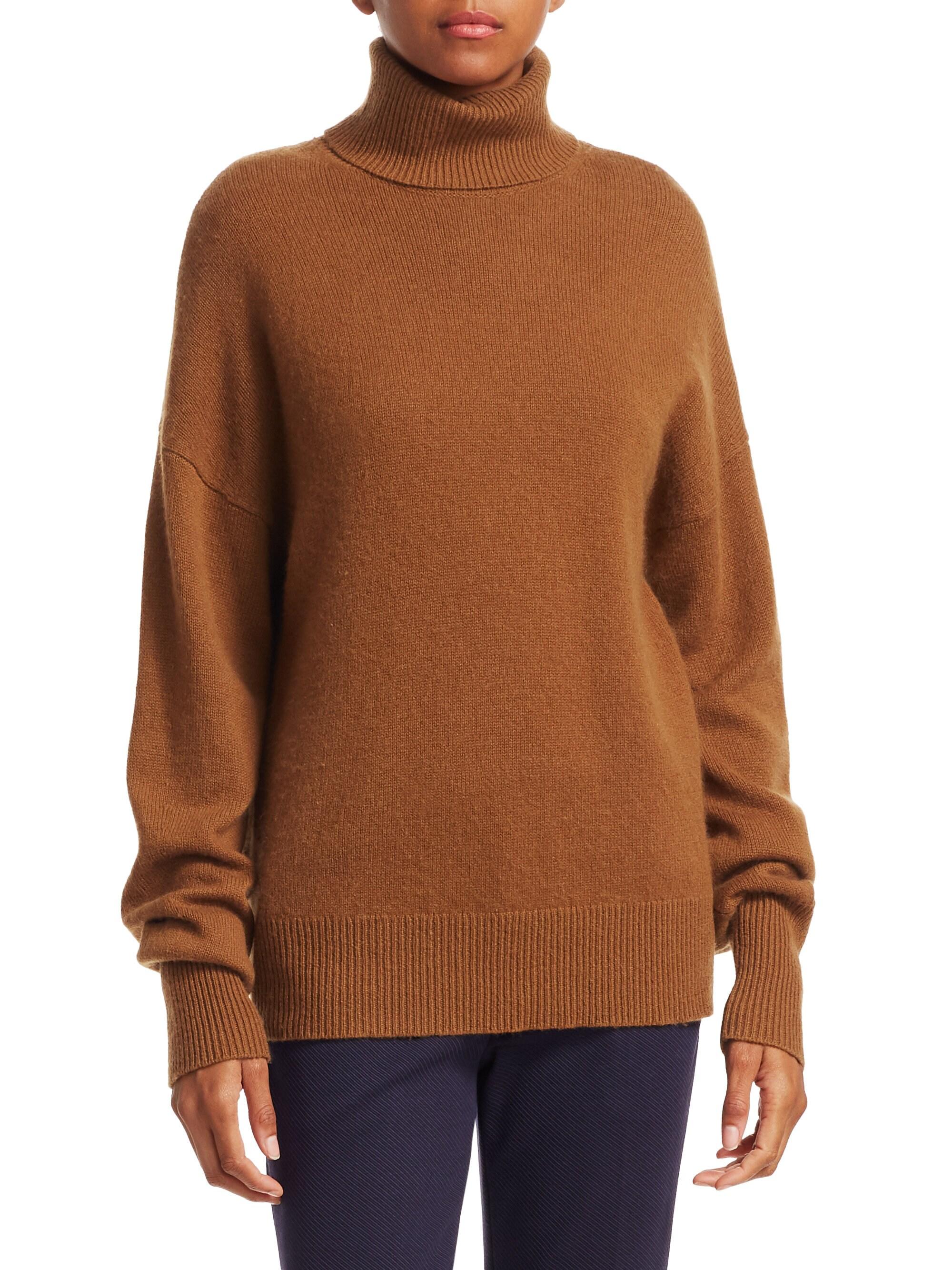 Theory Cashmere Turtleneck Sweater in Caramel (Brown) - Lyst
