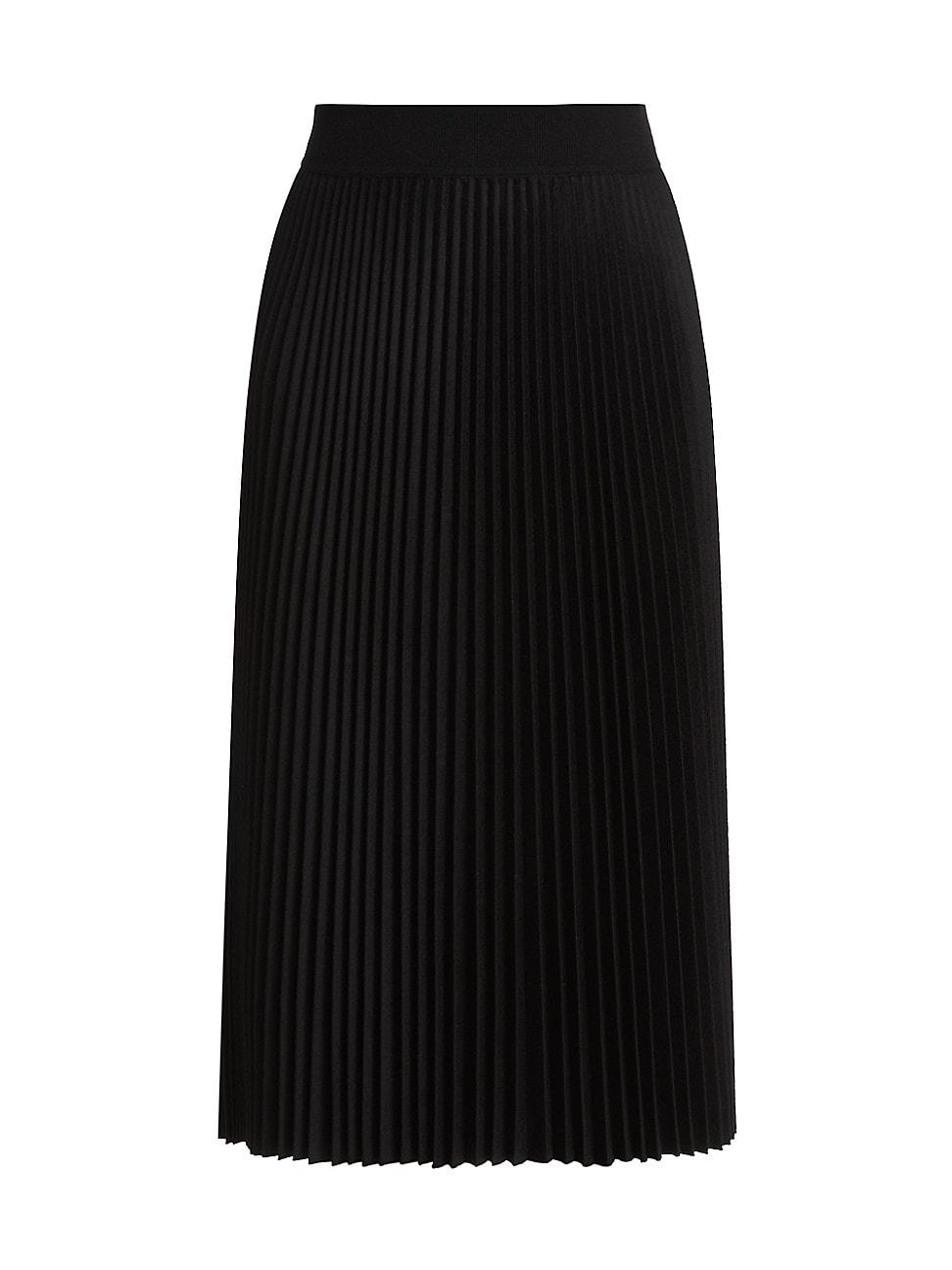 Theory Sunburst Pleated Wool-blend Midi-skirt in Black | Lyst