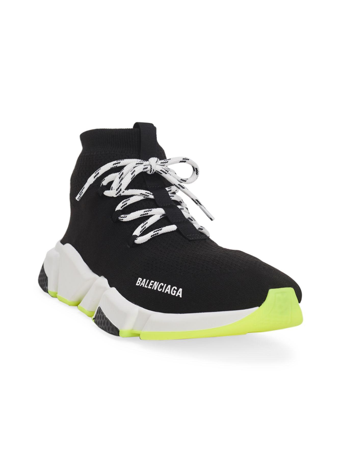 Balenciaga Synthetic Speed Knit Lace-up Sneakers in Black for Men - Lyst