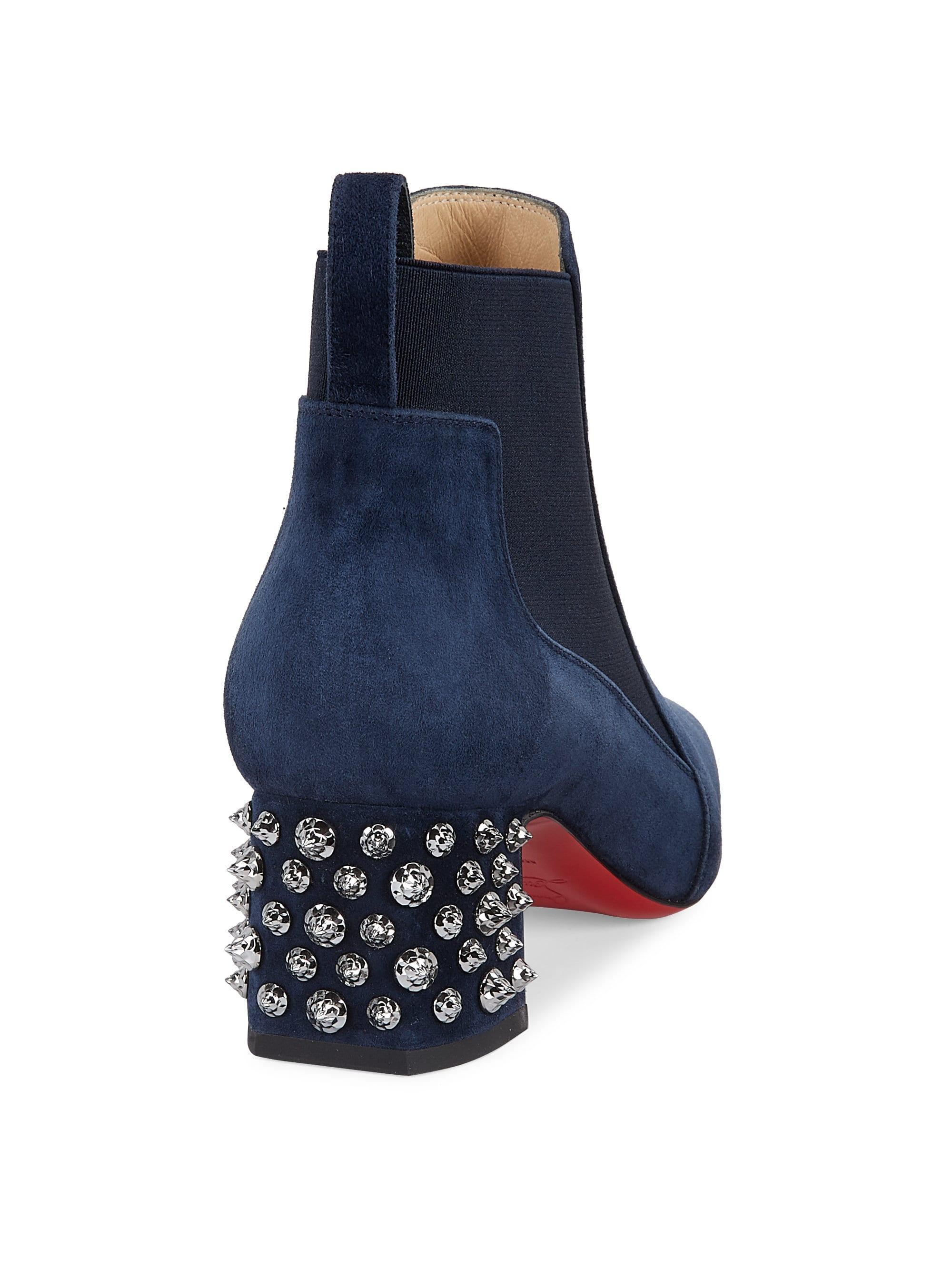 studded suede chelsea boots