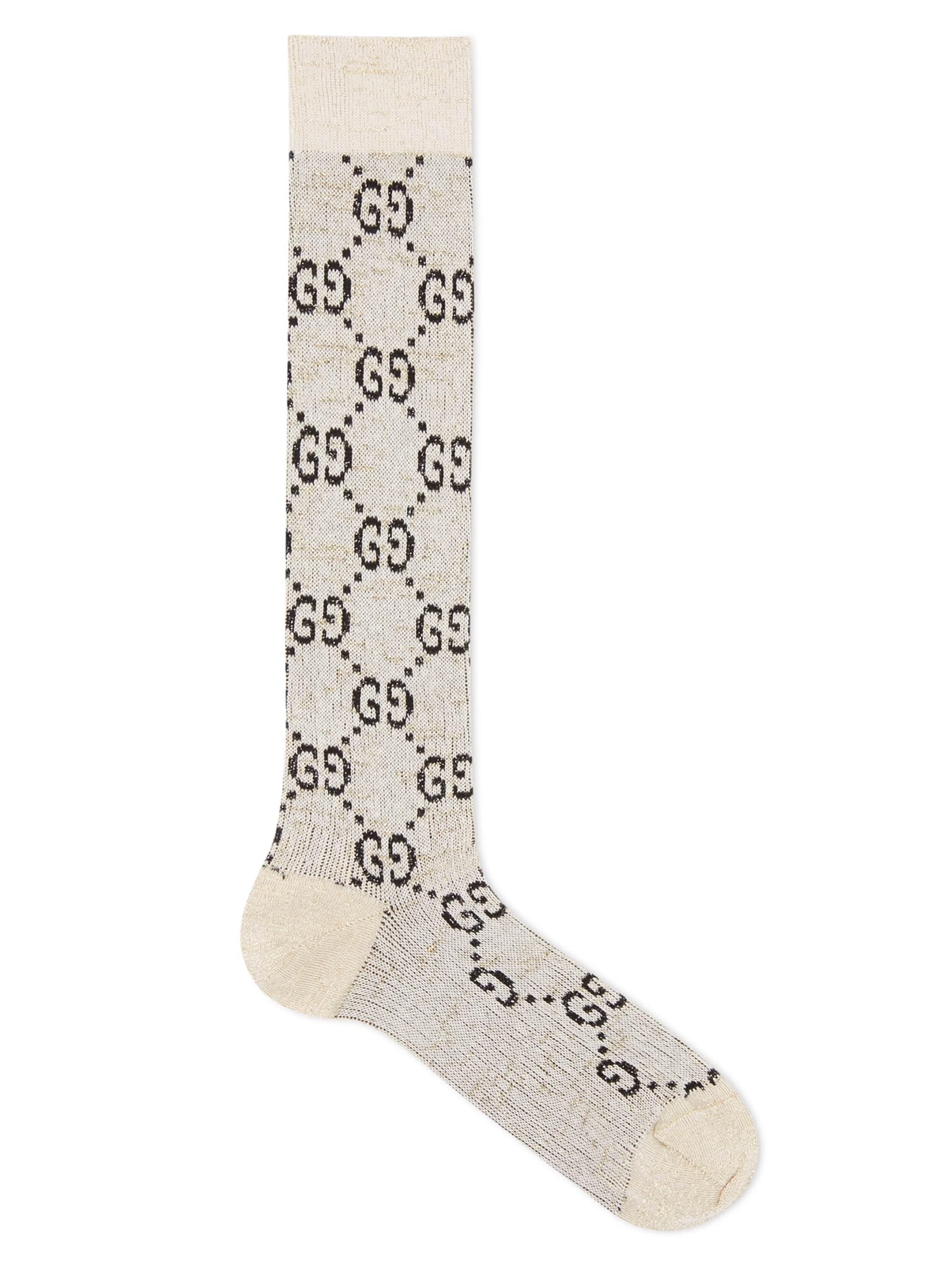 Gucci Cotton Logo Socks in Grey (Gray) - Lyst