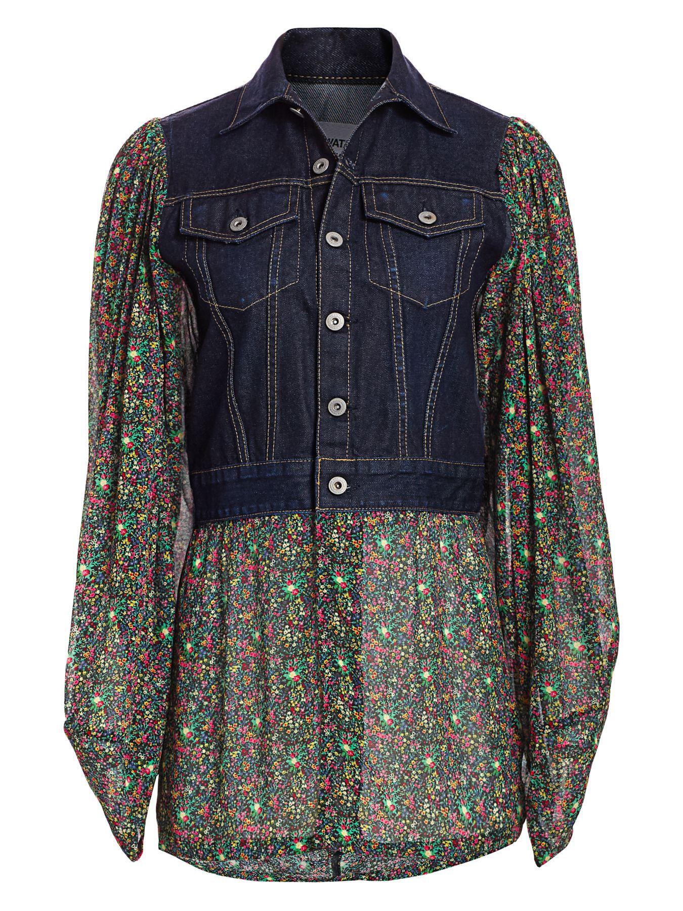 Junya Watanabe Floral Denim Combo Jacket in Blue - Save 76% - Lyst