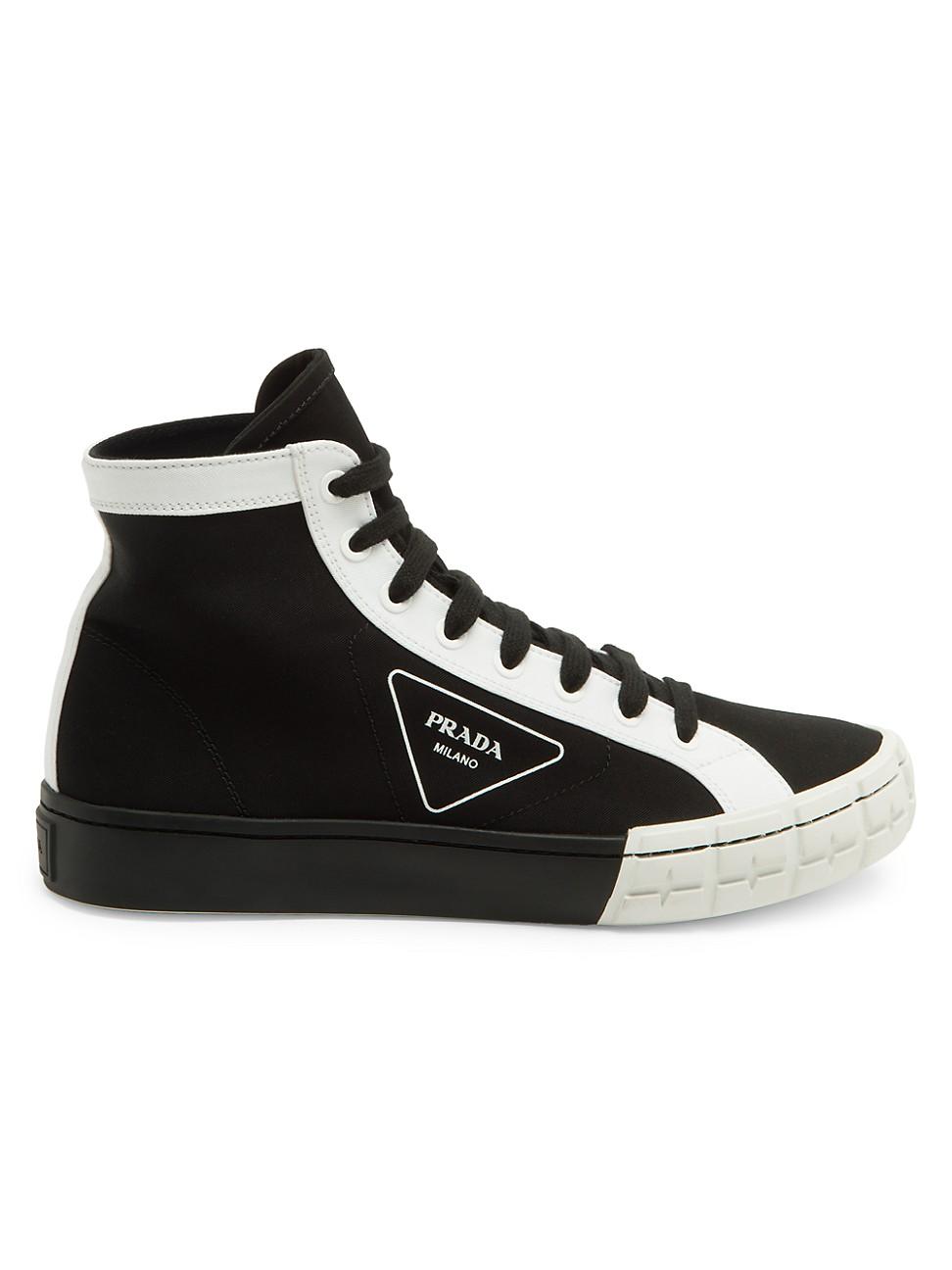 prada black white sneakers