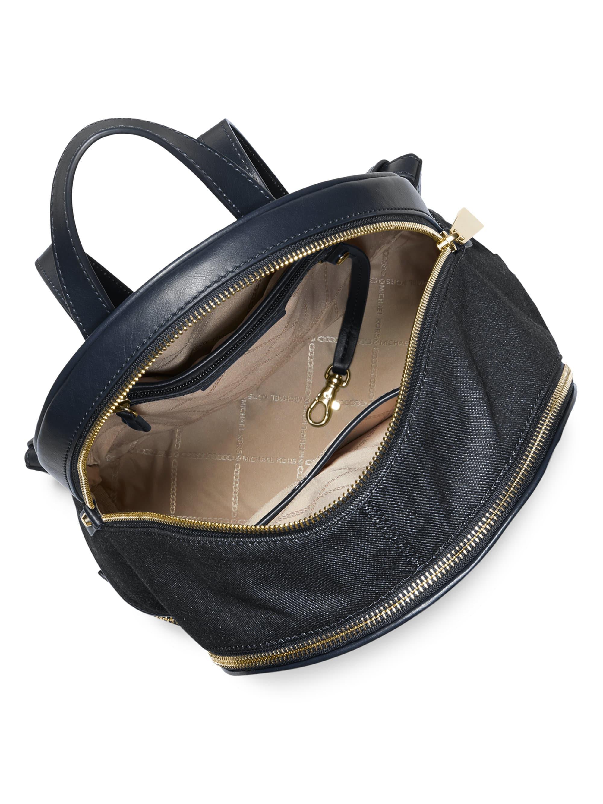 rhea medium frayed denim backpack