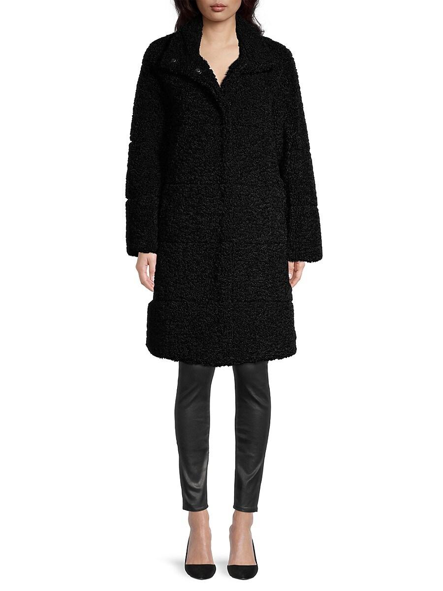 Donna Karan Reversible Faux Shearling Puffer Coat in Black | Lyst