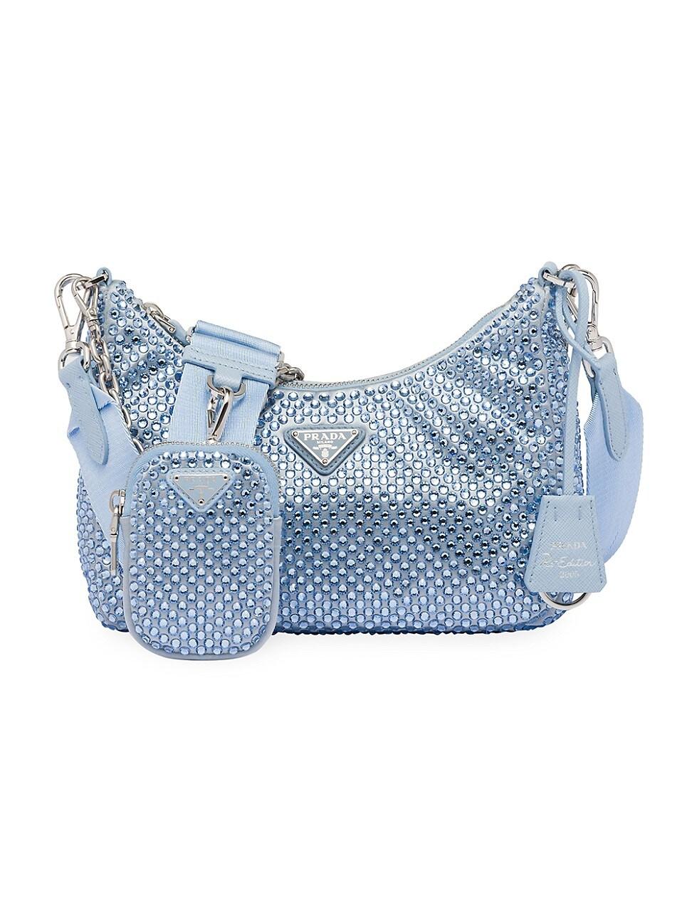 Prada Re edition 2005 Satin Bag With Crystals in Blue Lyst