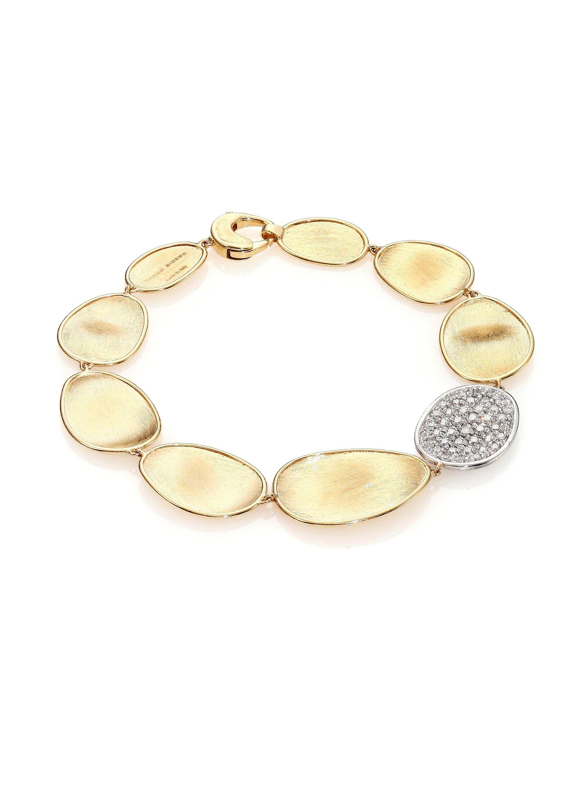 Marco Bicego Lunaria Diamond & 18k Yellow Gold Disc Bracelet in