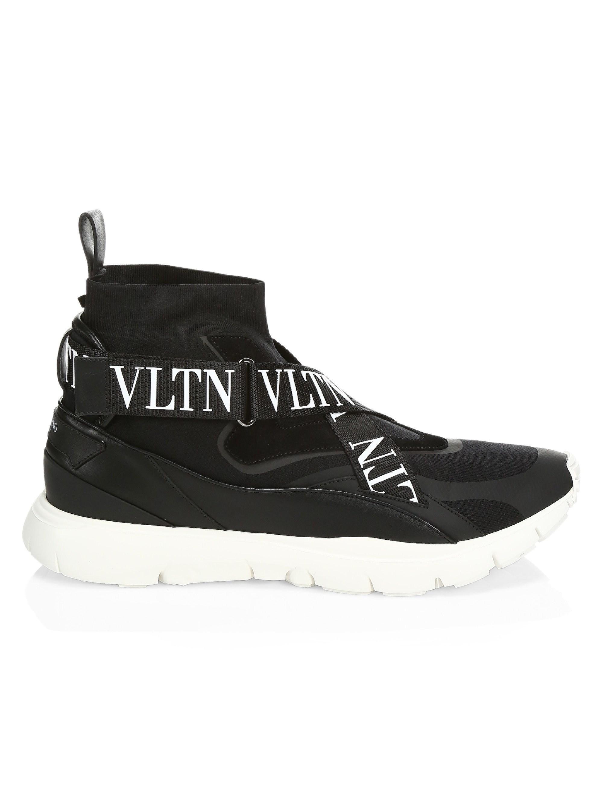 Valentino Leather Valentino Garavani Vltn Hi-top Sneakers in Black ...