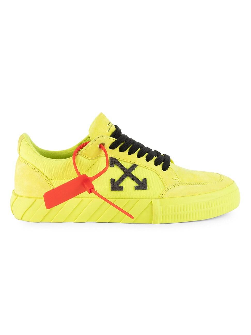 Off-White c/o Virgil Abloh Low Vulcanized Fluorescent Leather Sneakers in  Black,Yellow (Yellow) for Men - Save 67% - Lyst