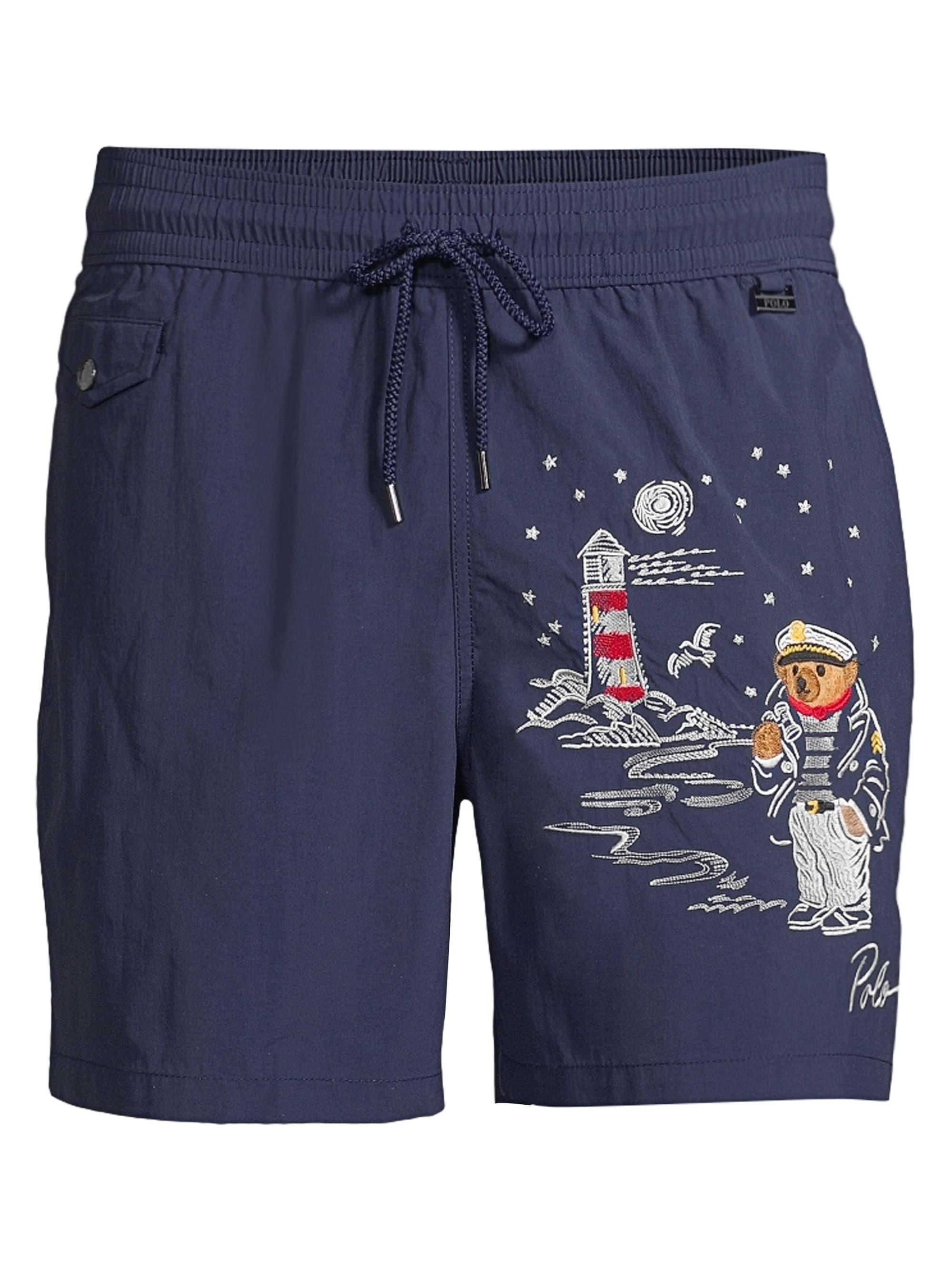 Polo Ralph Lauren Polo Bear Nautical Swim Shorts in Navy (Blue) for Men -  Lyst