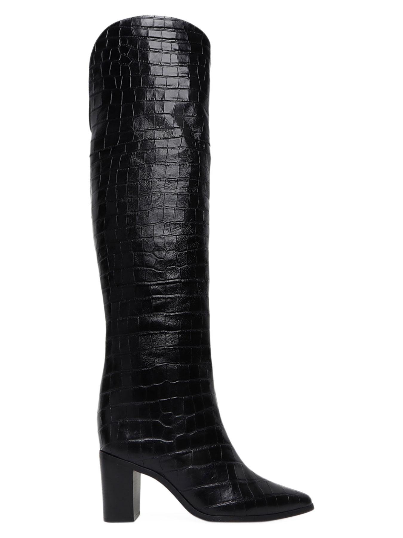 vintage foundry main croc embossed leather boot