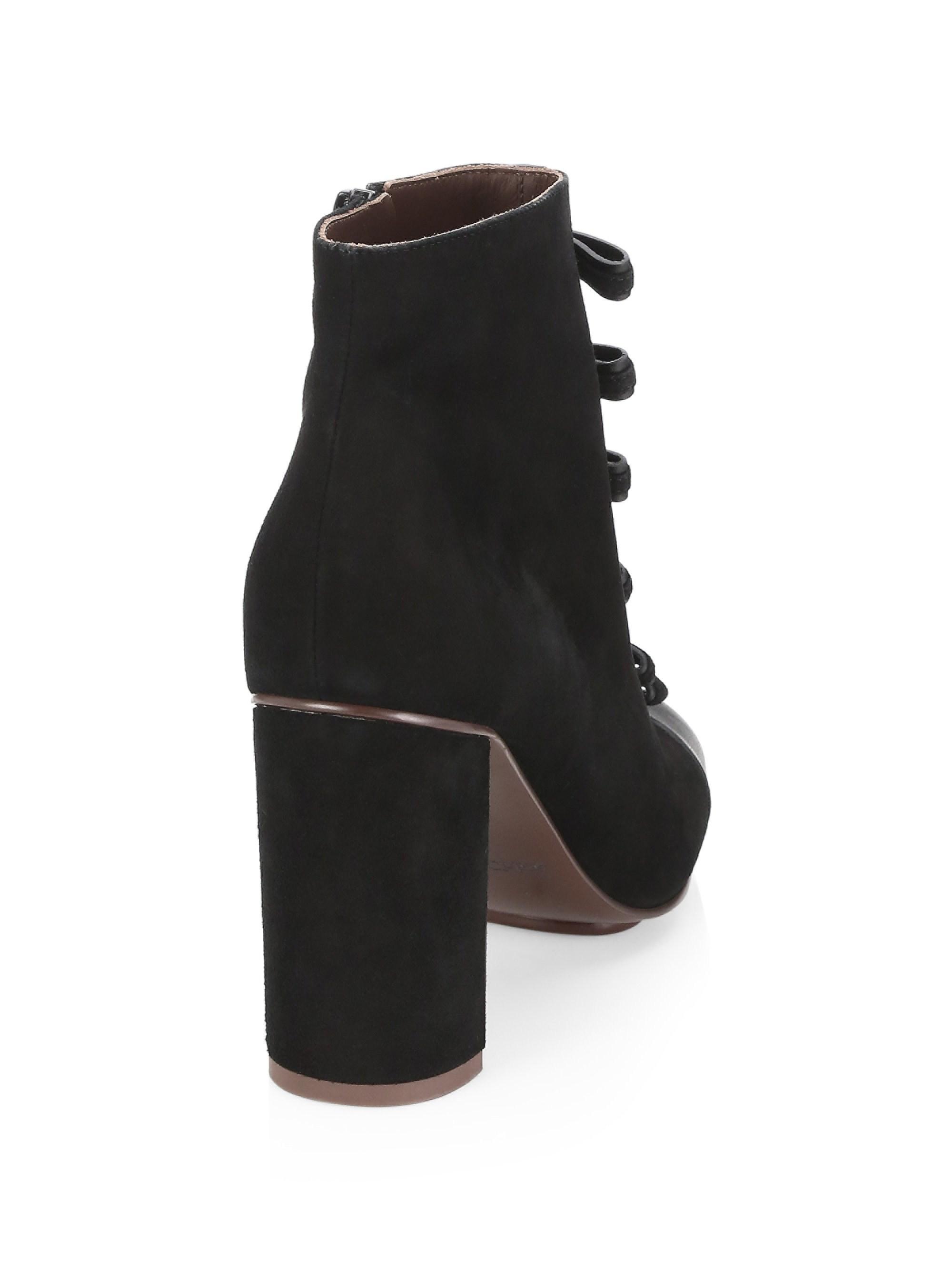 Suede Women's Gisel Bow Booties - Black 