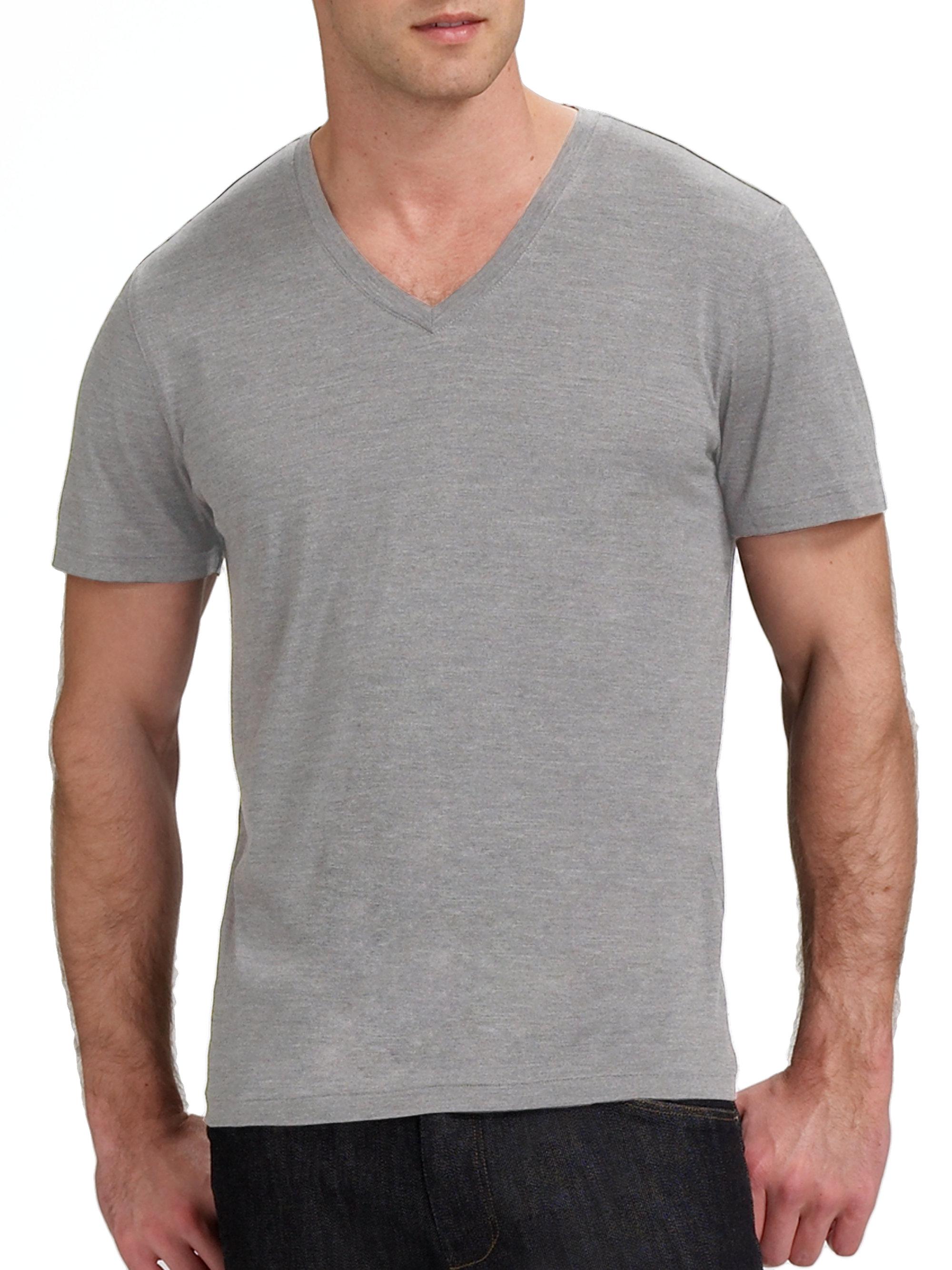 Download Lyst - Theory Claey V. Plaito V-neck Melange Tee in ...