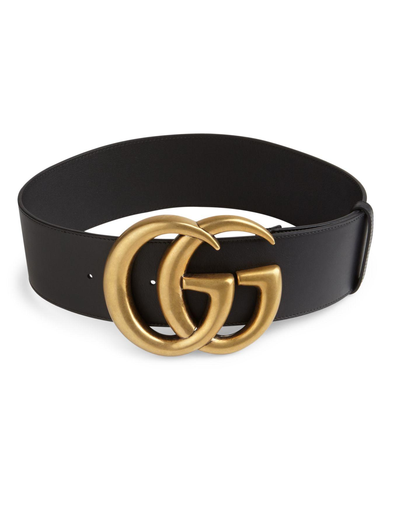 Gucci GG Buckle Leather Belt in Black - Lyst