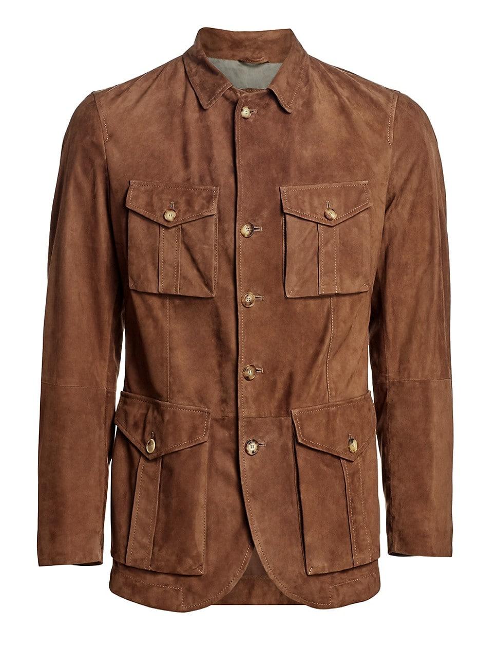 mens suede safari jacket