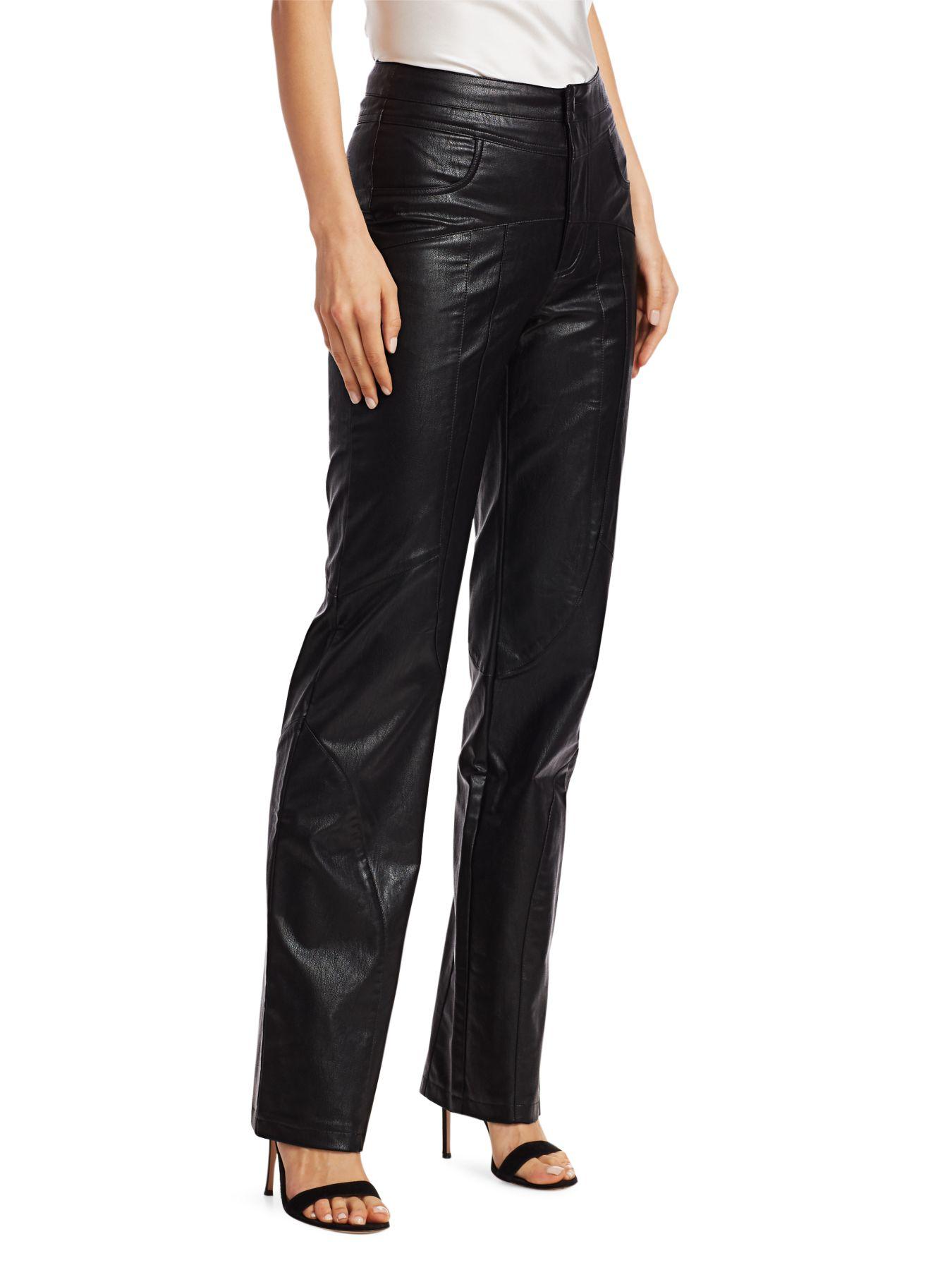 I.AM.GIA York Exposed Stitch Faux Leather Straight-leg Pants in 